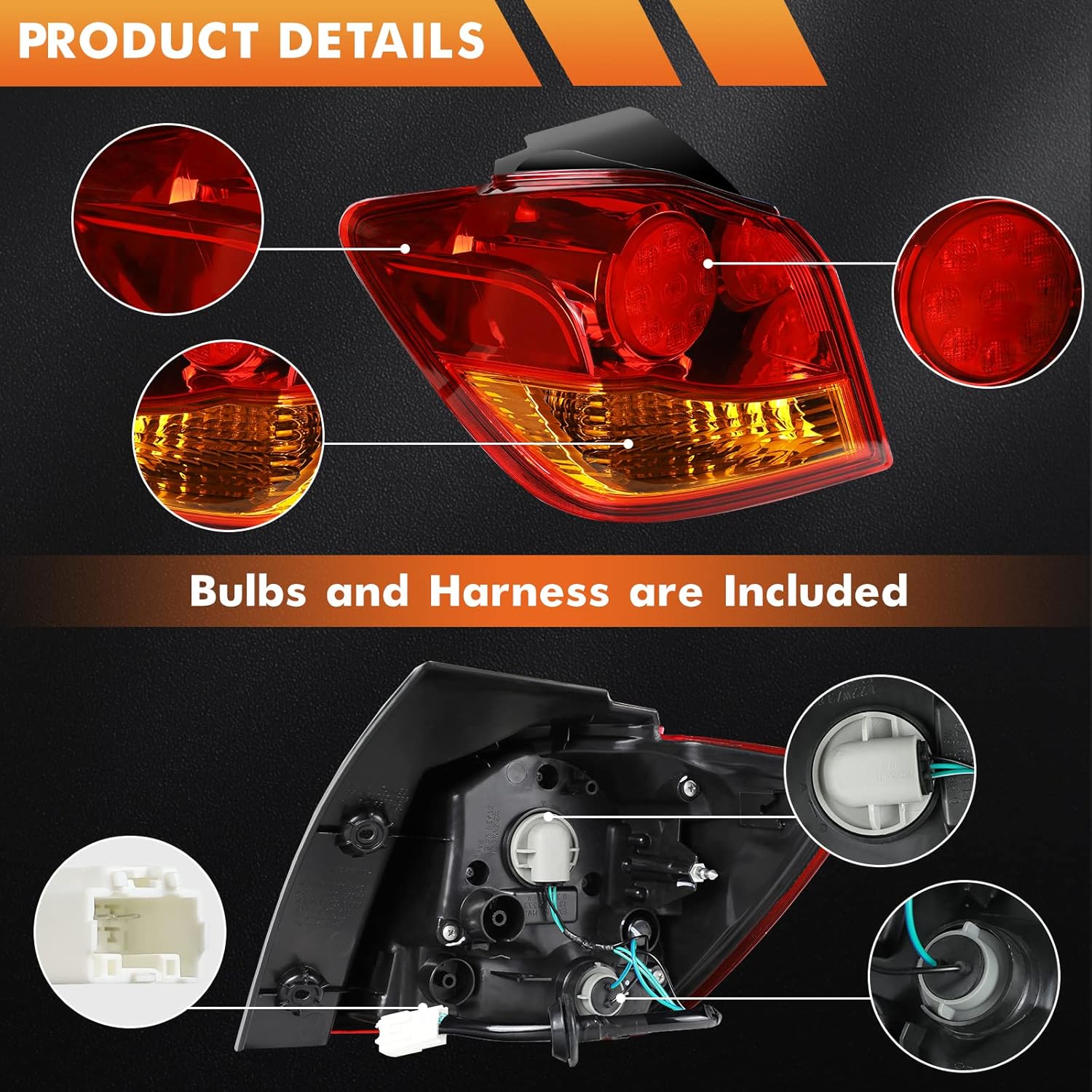 KAKSEY Tail Light Assembly Brake Rear Lamp Compatible with Mitsubishi Outlander Sport 2011-2019 ASX RVR Tail Lamp Replacement (Left Driver Side)