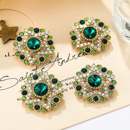 Miniatura 3 de 4 botones de diamantes de imitación, adornos de cristal para ropa, joyería, decoración de bricolaje, para manualidades, boda, novia (azul ácido)