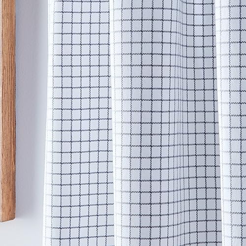 Miniatura 4 de Tommy Hilfiger Cortinas Mini Check 2 paneles de 50 x 96 pulgadas Con pestaña superior Cortinas de ventana con filtro de luz para sala de estar y