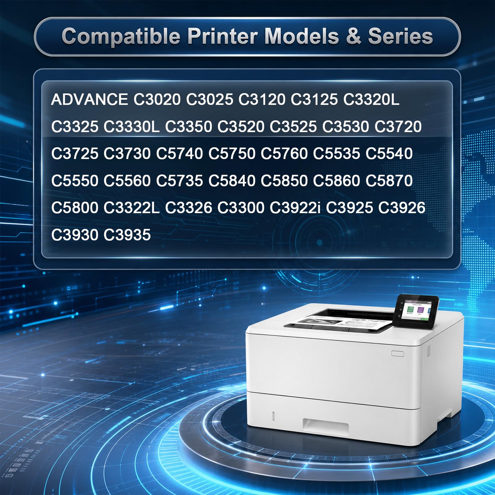 Contenitore toner di scarto WT-202 compatibile con Canon WT202 per stampanti Advance C3320 C3325 C3325i C3330 C3330i C3520 C3525 C3530 (GPR53) C5535 C5540 C5550 C5550i C5560
