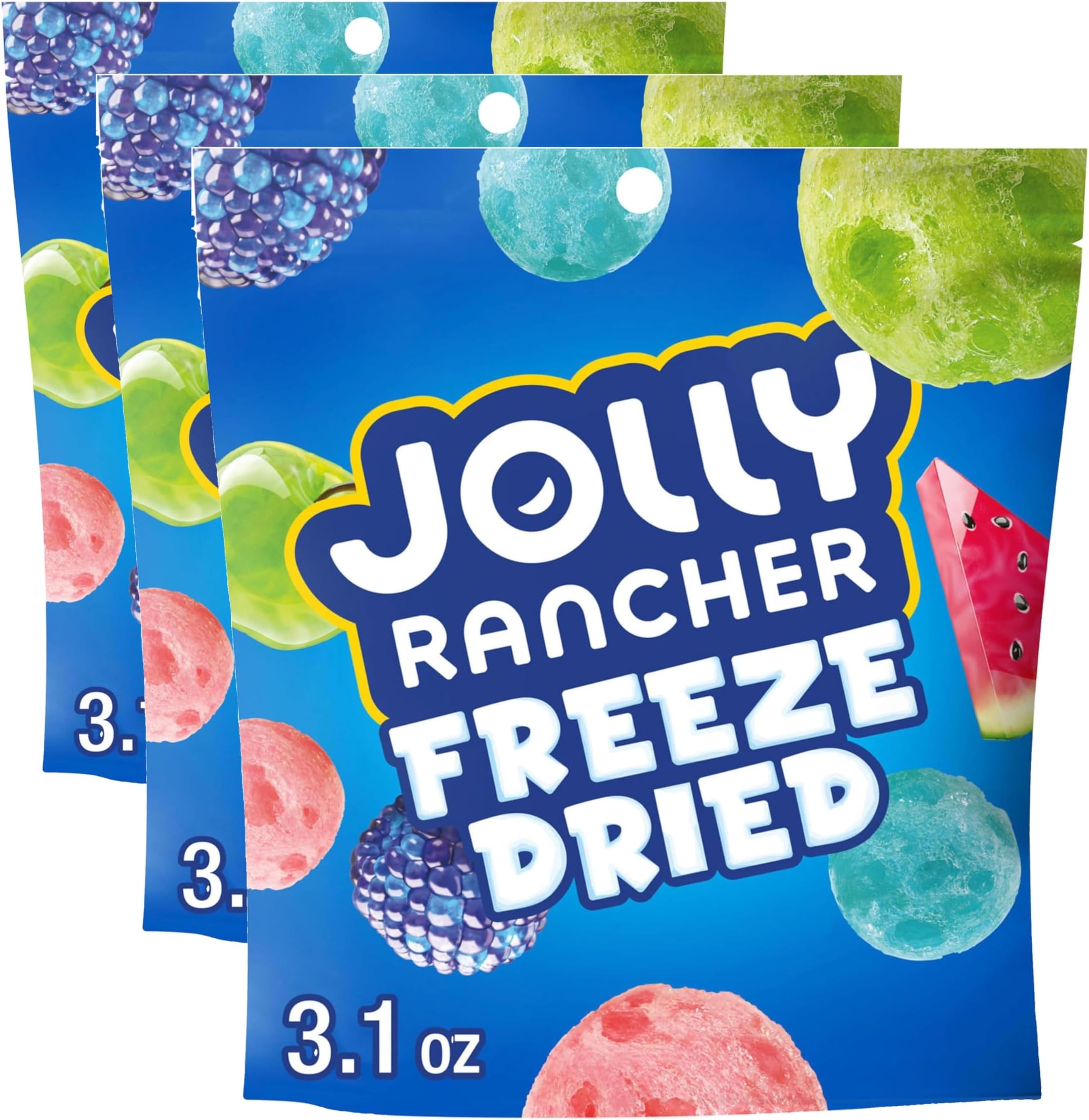 Jolly Rancher Candy, Fruit Flavored, 3.1 oz | Freeze Dried | Pack of 3