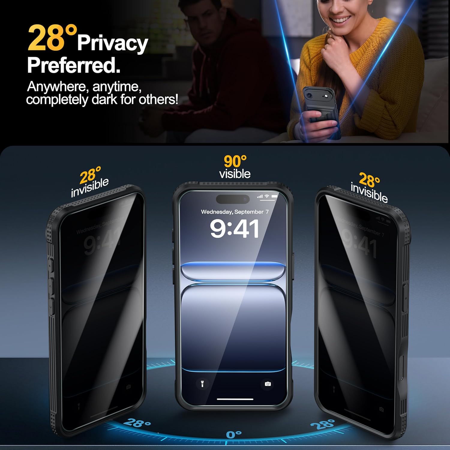 for iPhone Air Case Wallet with Card Holder (4-5Cards) +1 Privacy Screen Protector,[RFID Blocking][Kickstand][Military Drop Protection] Full Camera Protection Wallet Case for iPhone 17 Air - Image 3