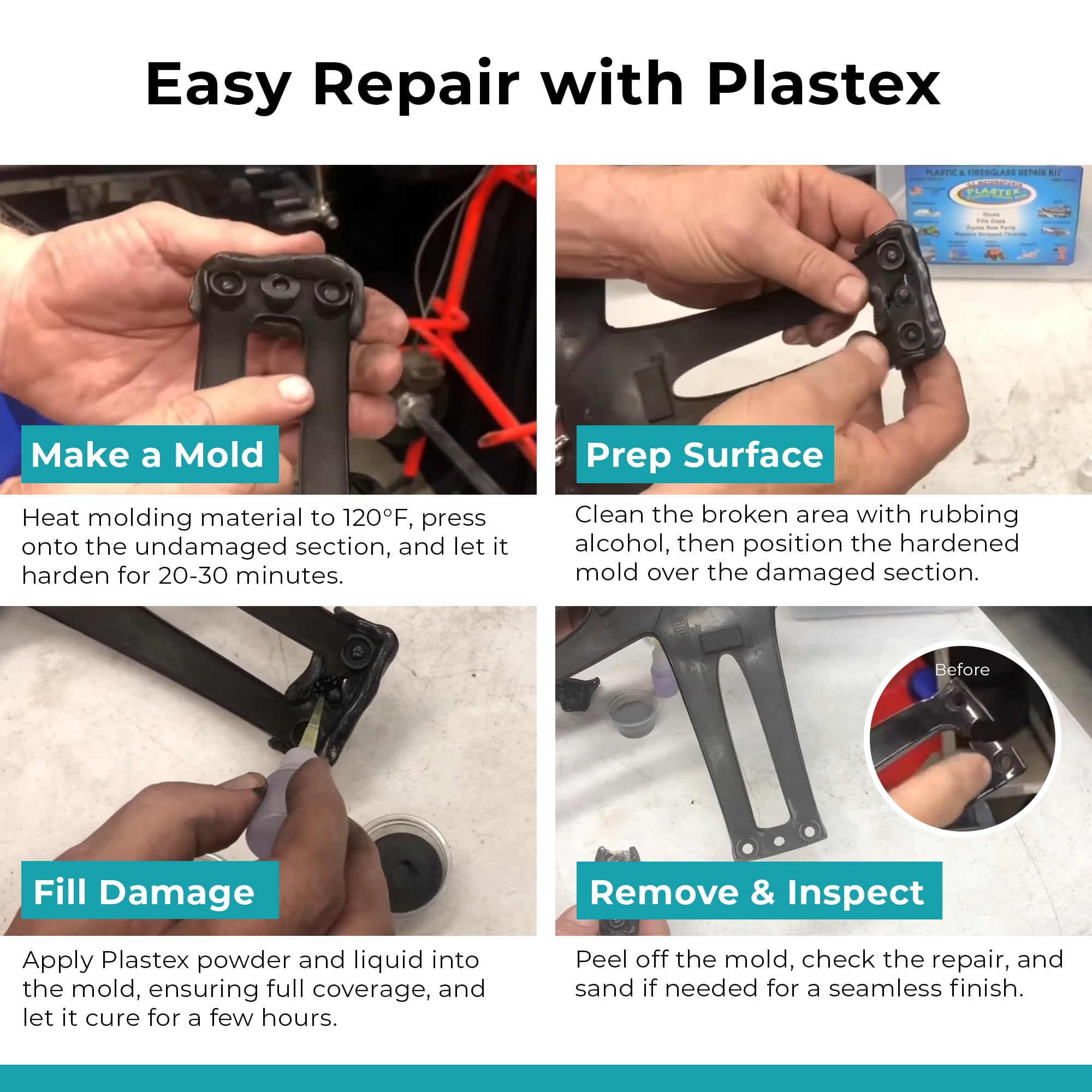 Amazon | Plastex プラスチックとファイバーグラス修理 - 簡単に固定