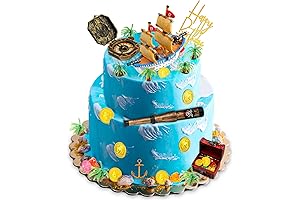 32 Pcs Pirate Ships Cake Topper Nautical Sailboat Model Decoration Set Gold...