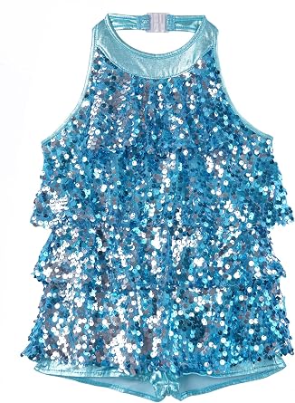 Kids Girls Sequins Cutout Back Ballet Dance Leotard Gymnastic Exercise Yoga Modern Ballroom Dancewear