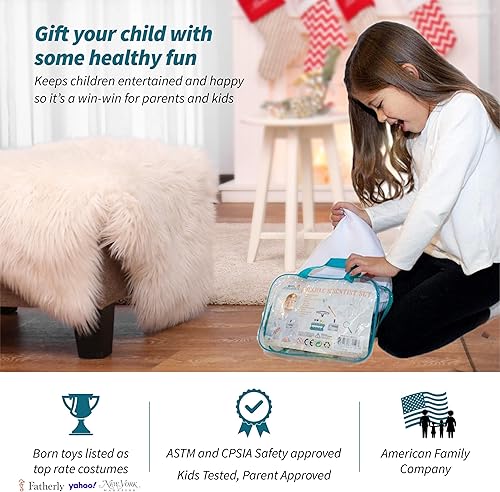 Miniatura 7 de Born Toys Kits de ciencia para niños con capa de laboratorio para niños de 5 a 8 años, incluye experimentos científicos para niños, juguetes