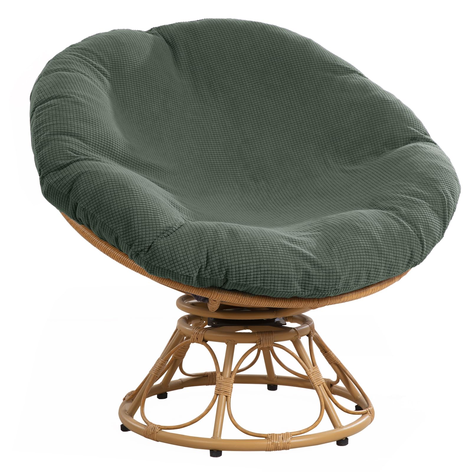 HOMBYS Cover for Papasan Cushion, Soft Slipcover Only (Without Cushion), Removable and Machine Washable Chair Covers with Elastic Closure (Fits 48-50 inch, Olive-Green Color)