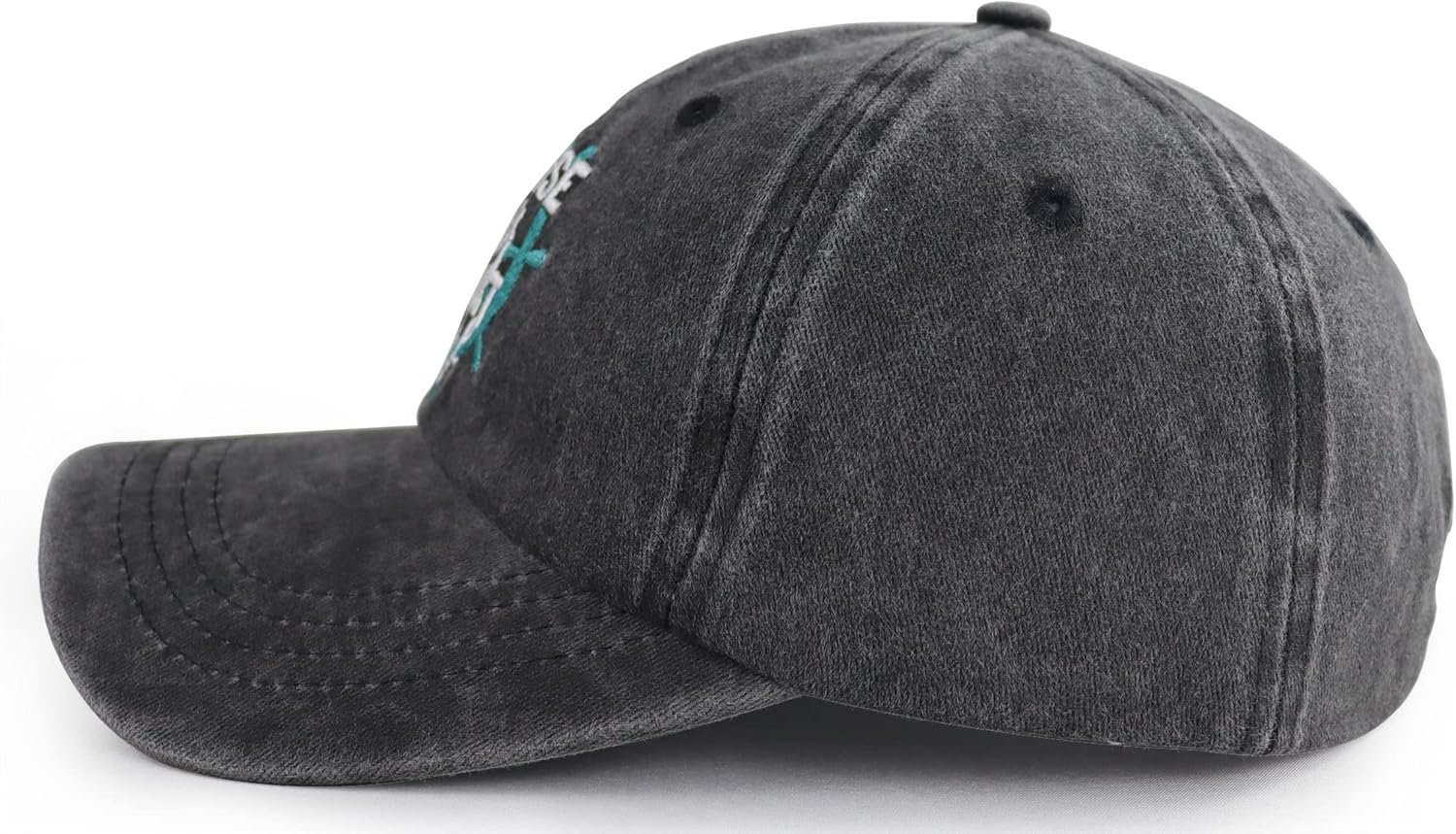 Cruise Hair Don't Care Hats for Men Women, Adjustable Embroidered Washed Vintage Cotton Denim Boat Baseball Cap - Image 5