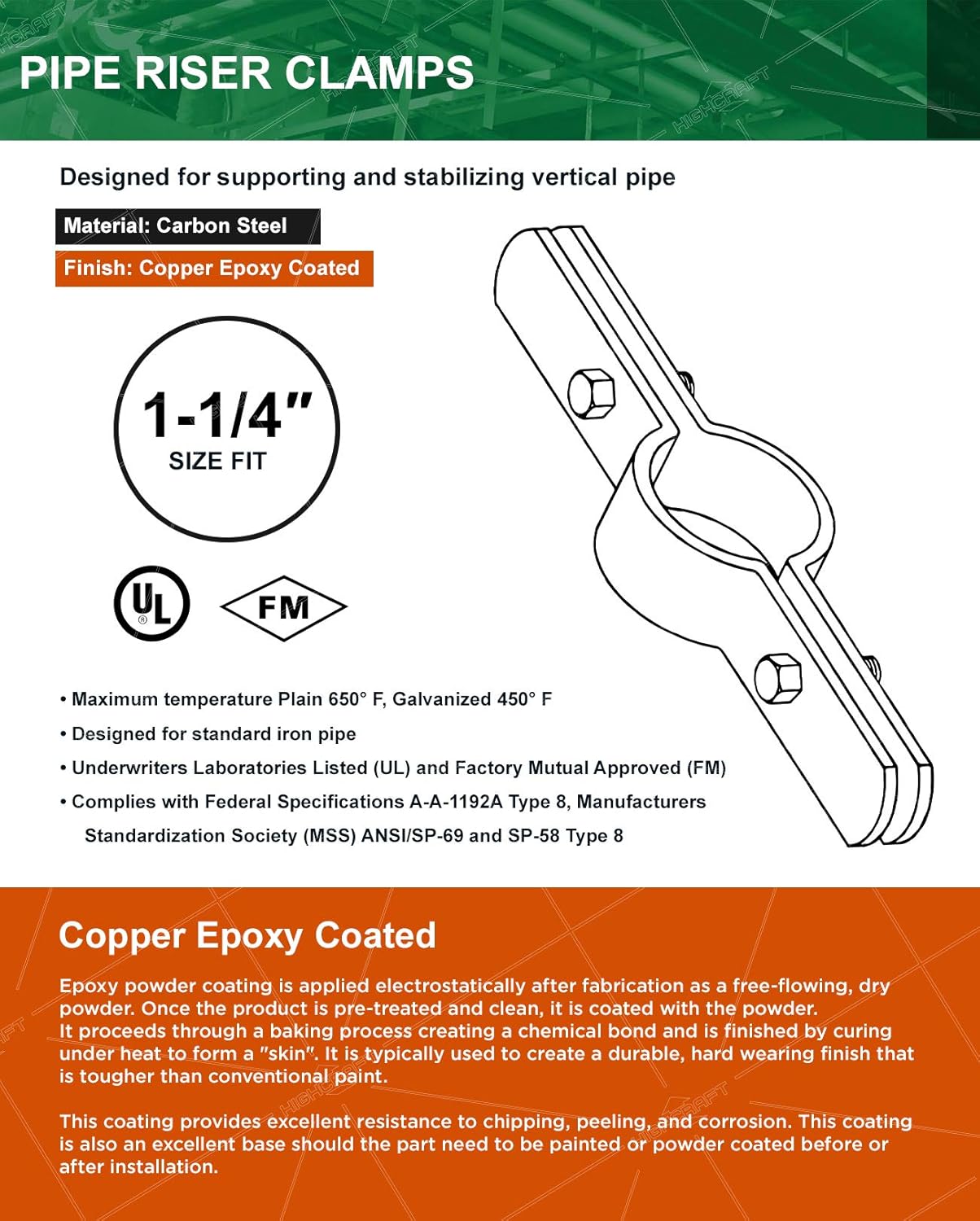 Flаѕh Sаlе Buу 1 gеt 1 Highcraft DMST-FD114-10 Riser Clamp Vertical Pipe Hanger, Iron, CPVC, PEX 1-14 in. Copper Epoxy Coated Steel, 10 Pack Hоlіdау Dеаlѕ 🛒 Highcraft DMST-FD114-10 Riser Clamp Vertical Pipe Hanger, Iron, CPVC, PEX 1-14 in. Copper Epoxy Coated Steel, 10 Pack