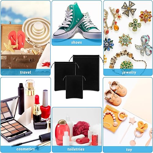 Miniatura 7 de Junkin 18 piezas de almacenamiento de juguetes para adultos, bolsa plegable multiusos, bolsas de camping, bolsas con cordón ajustable, bolsa de