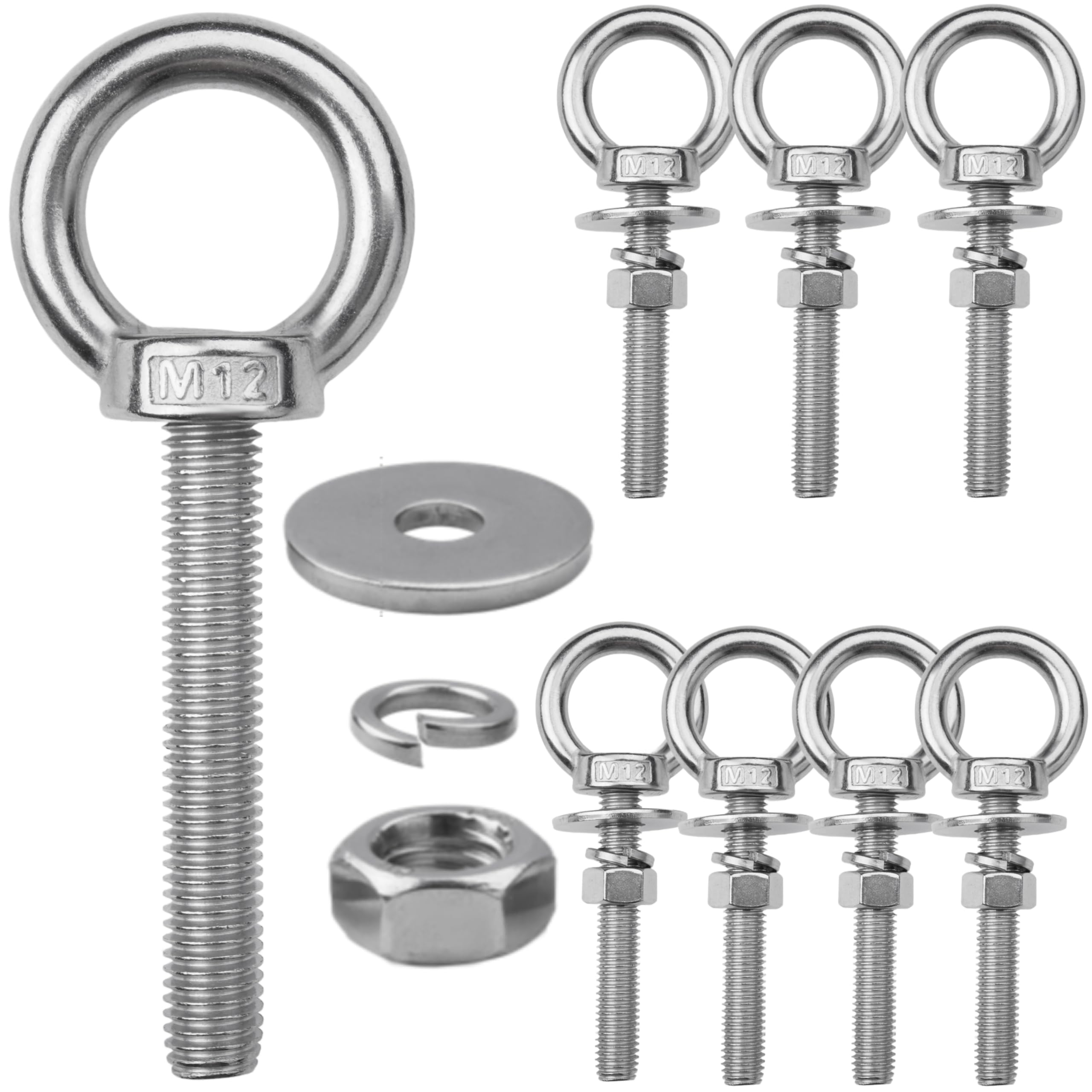 M8 Stainless Steel Eye Bolts - 4 Pack -17