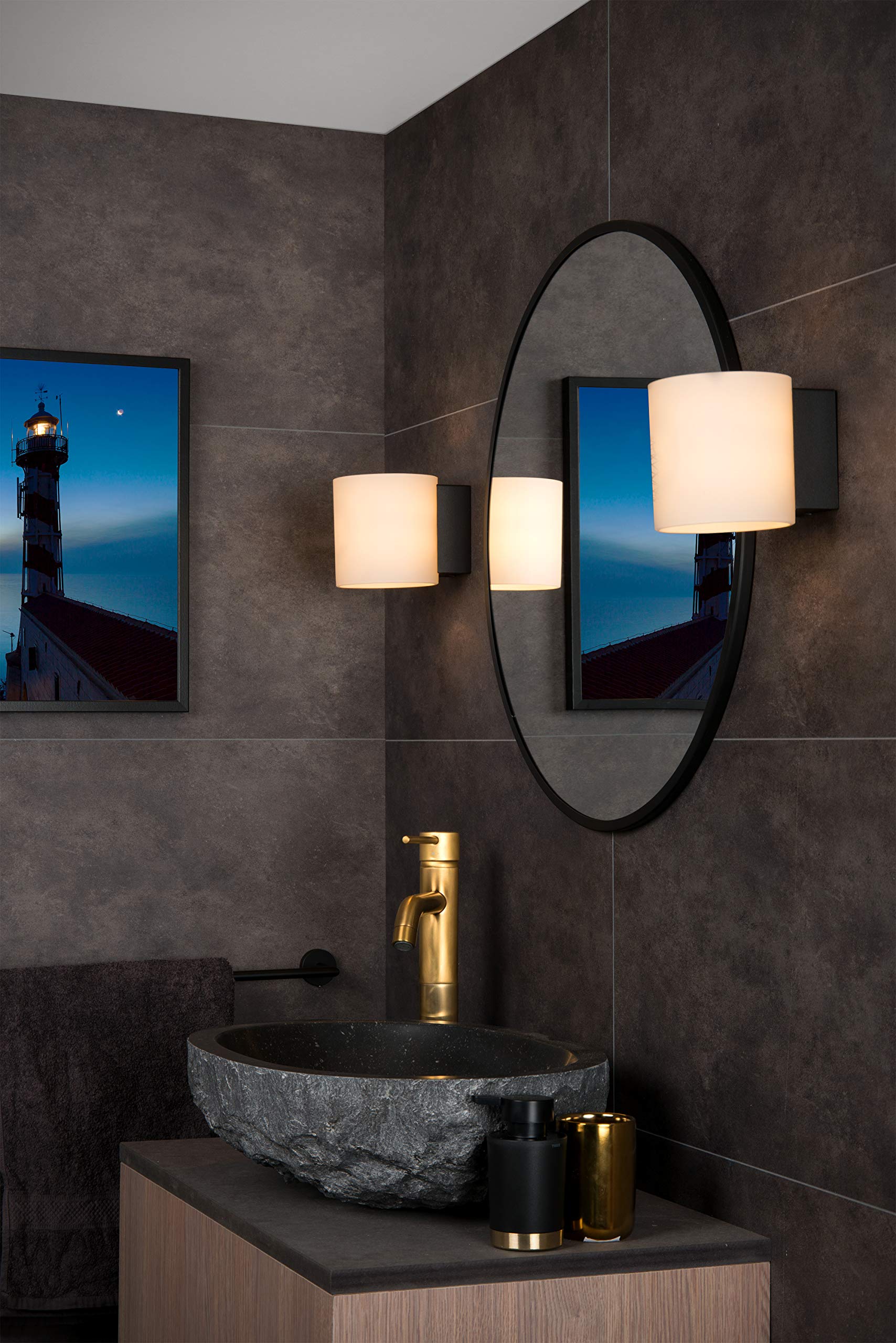 LUCIDE JELTE Applique murale Salle de bains 1xG9 IP44 Noir