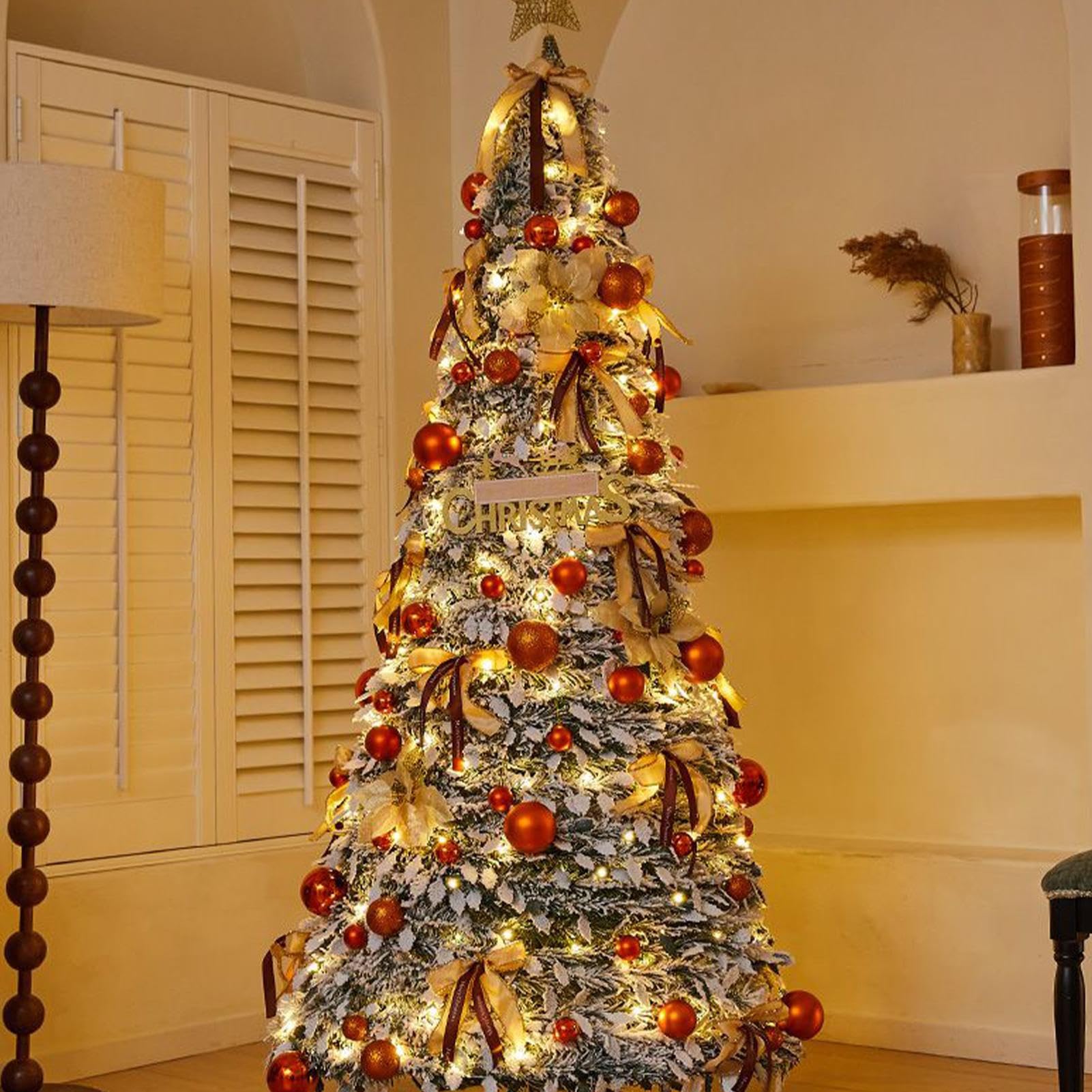 Árbol De Navidad Plegable Decoraciones Artificiales Reutilizables Sin Luces