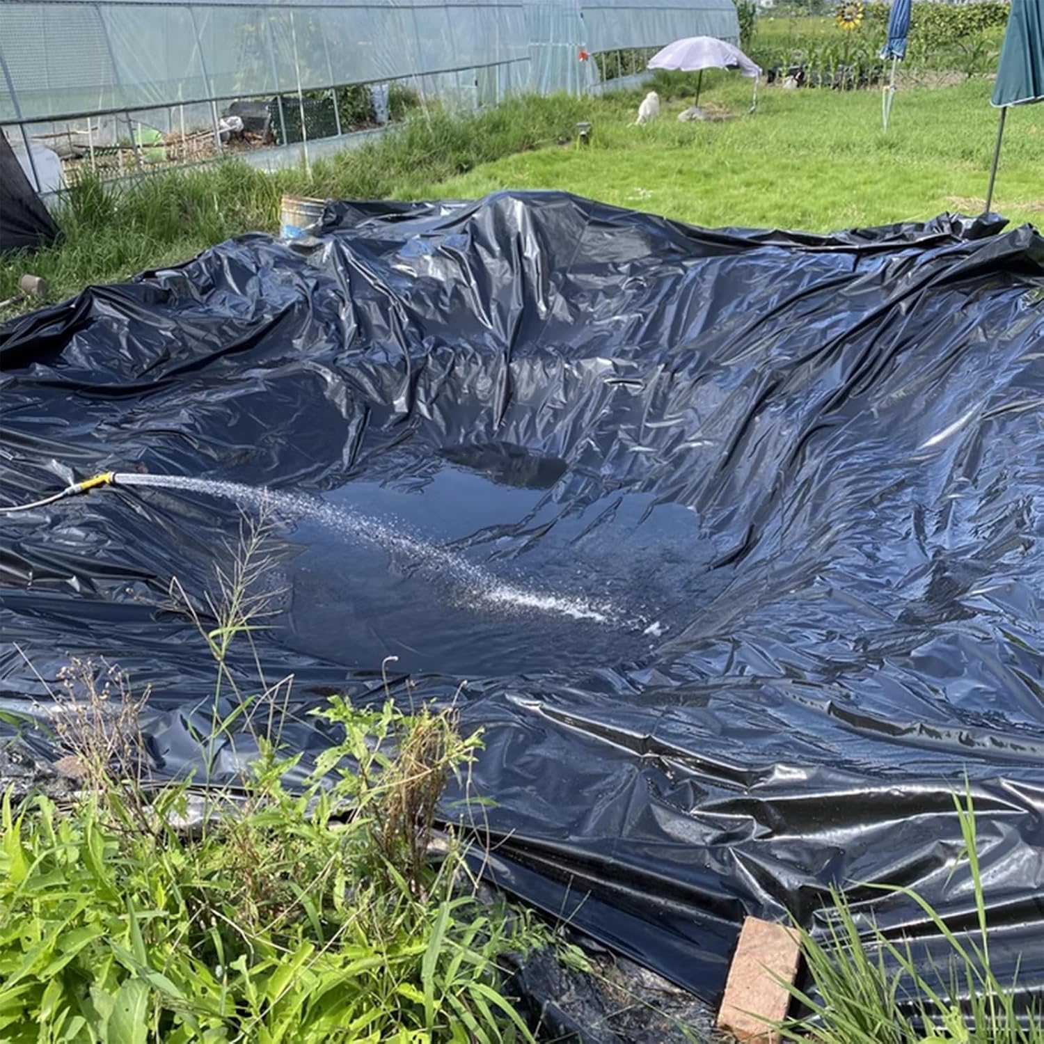 Small Pond Liner Liners for Outdoor Ponds Black Liner Waterfall Fish Garden Fountain Durable，Premium Waterproof Garden Pond Liner - Easy-Cut Fish Pond Membrane for Fountains & Waterfalls, Fo