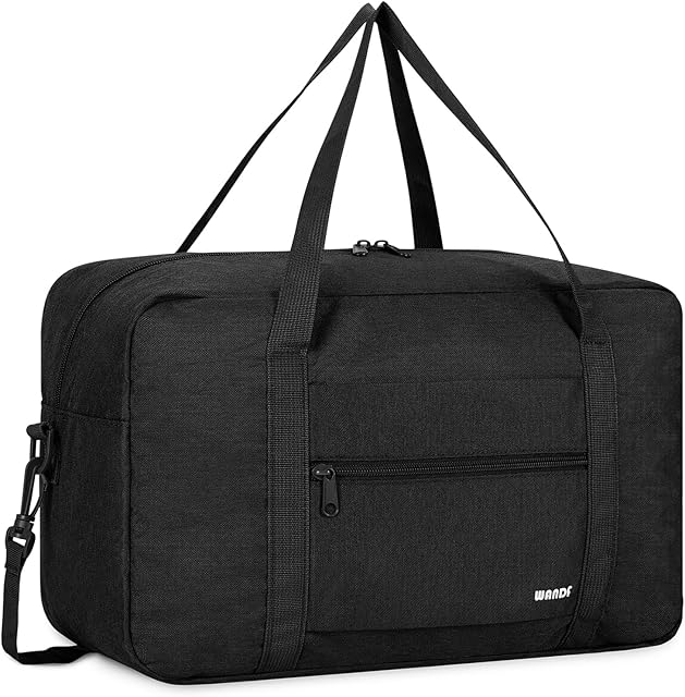 WANDF Small Cabin Bag 40x20x25 for Ryanair Airlines Underseat Travel Bag Water-Resistant Hand Luggage Bag Holdall Bag Weekend Overnight Bag for Women Men