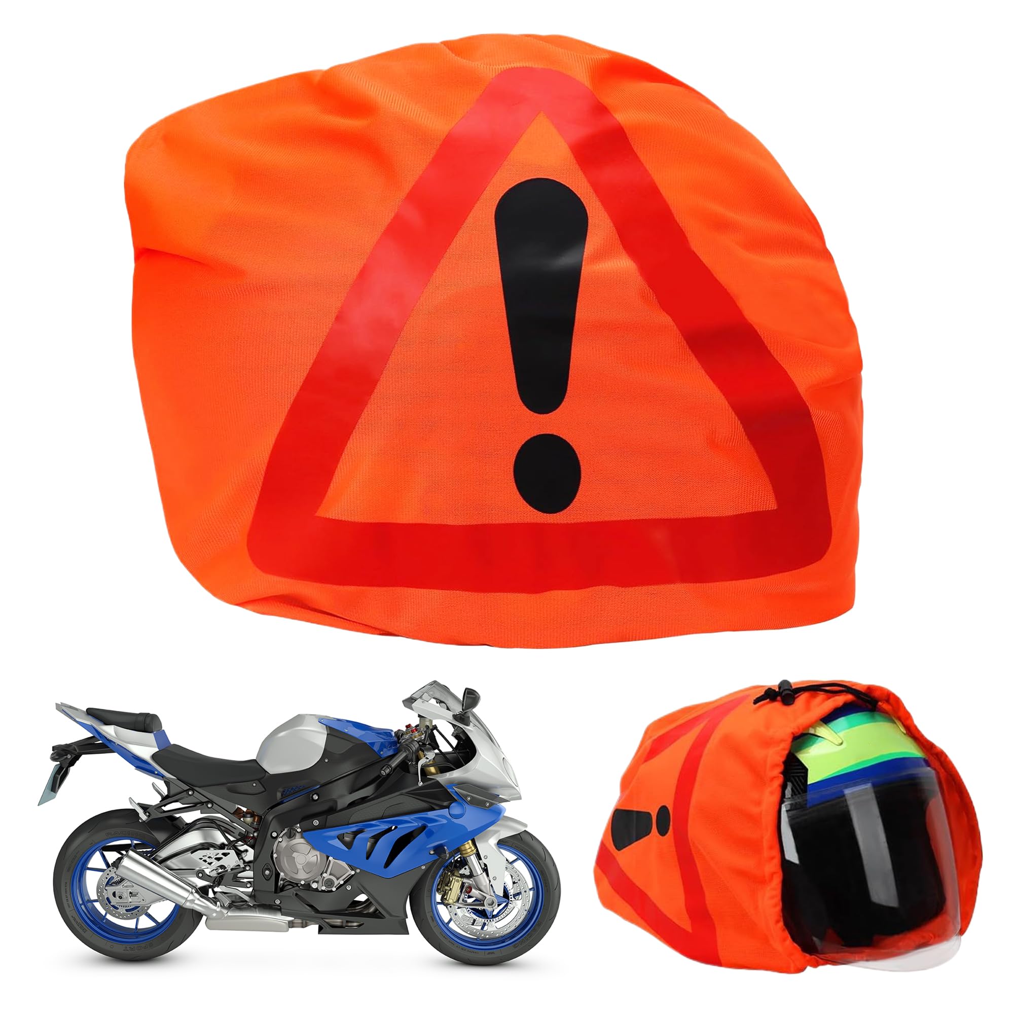 Triangolo Di Segnalazione Per Casco Moto - Verde Fluorescente, 46x43 Cm, Per Emergenze Stradali