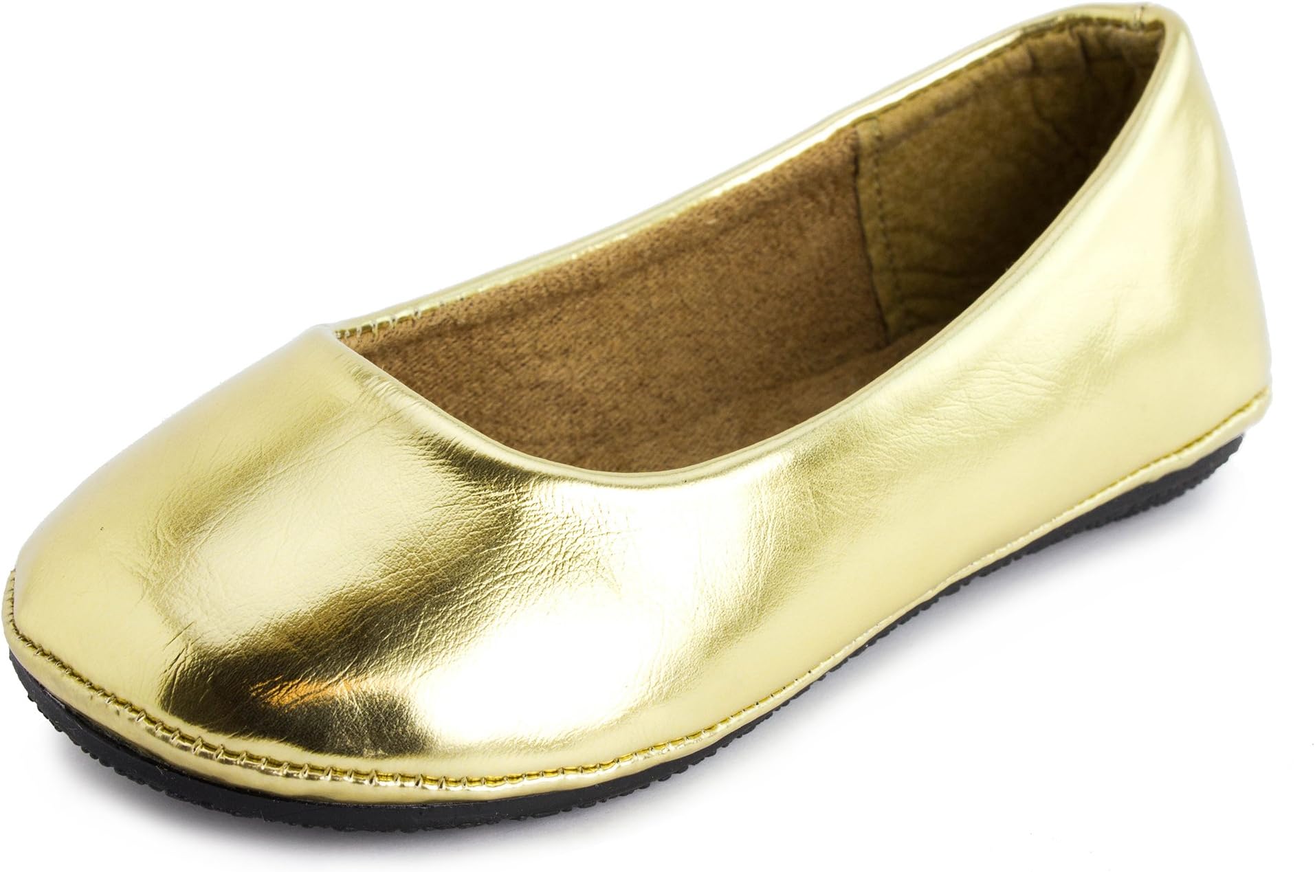 Kali Footwear Girl's Pala Jr. Round Toe Ballet Flat (Gold, 5)