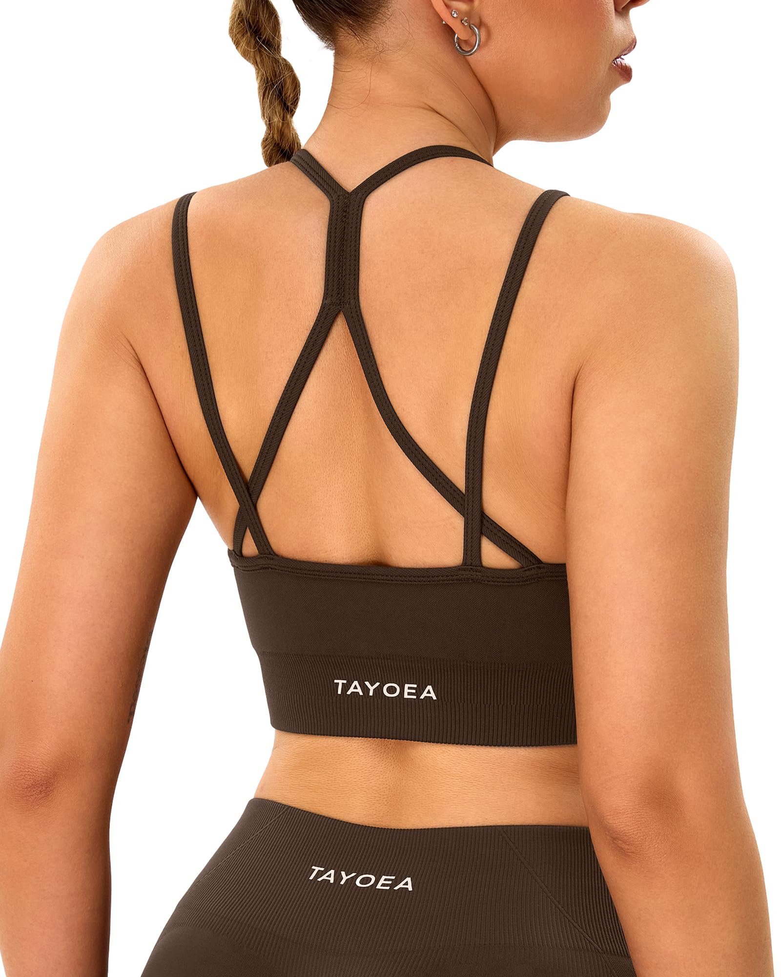 TAYOEA Damen Nahtloser Sport-BH Y-Rücken Weicher Nahtloser Atmungsaktiv Yoga BH Für Laufen & Training