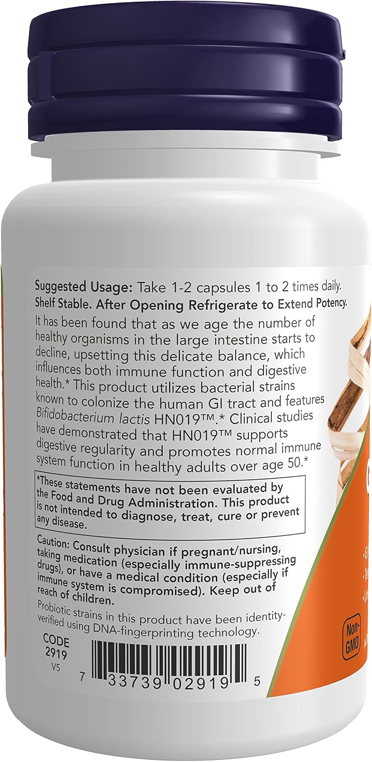 NOW Supplements, Clinical GI Probiotic™, 50+ Formula, Strain Verified, 60 Veg Capsules