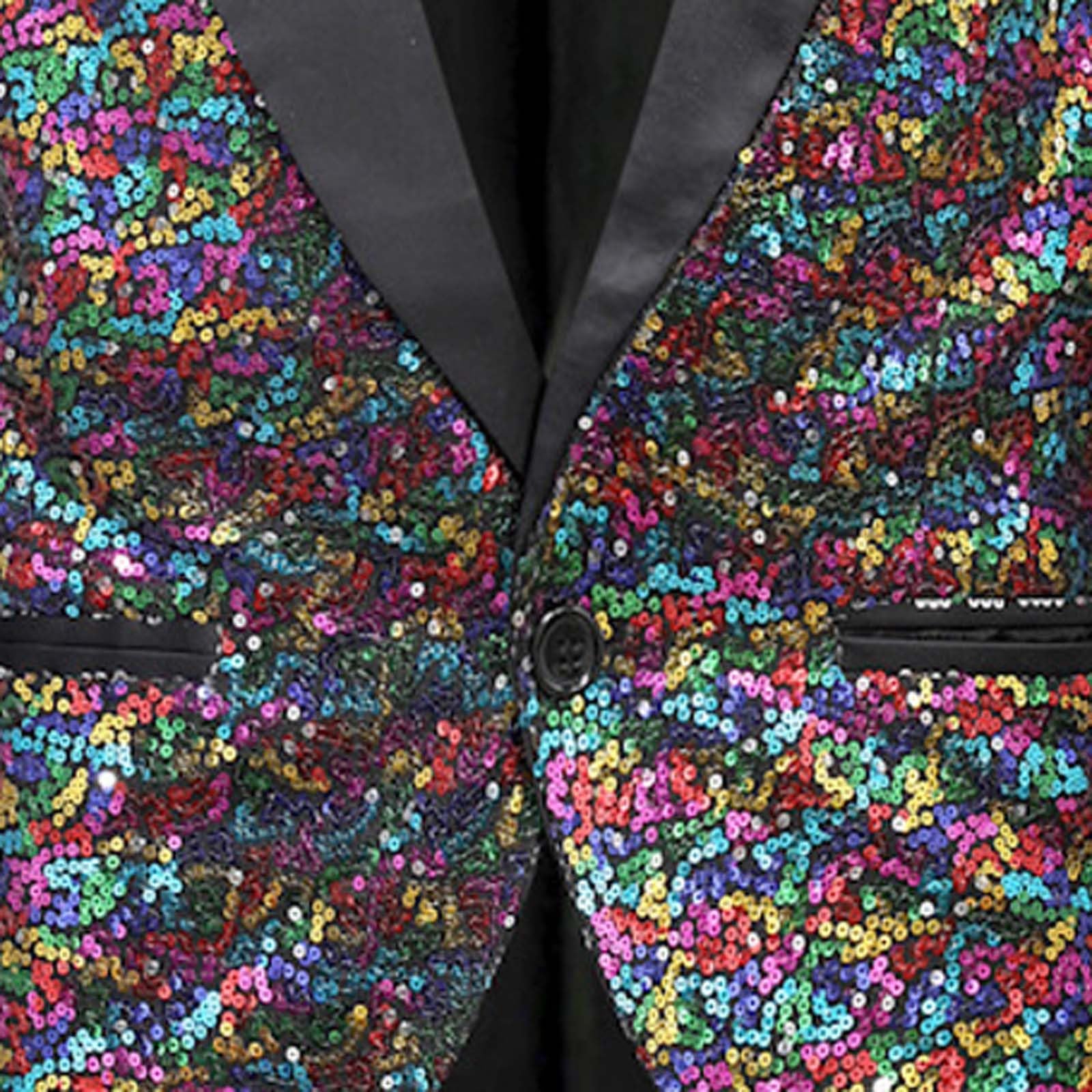 Herren Frack Pailletten, Gothic Jacke Herren Midi, Schwarz Glitzer Mantel mit Knöpft Elegant Tuxedo Mittelalter Steampunk Gehrock Viktorianische Hof Kleidung Nightclub Party Halloween Kostüm