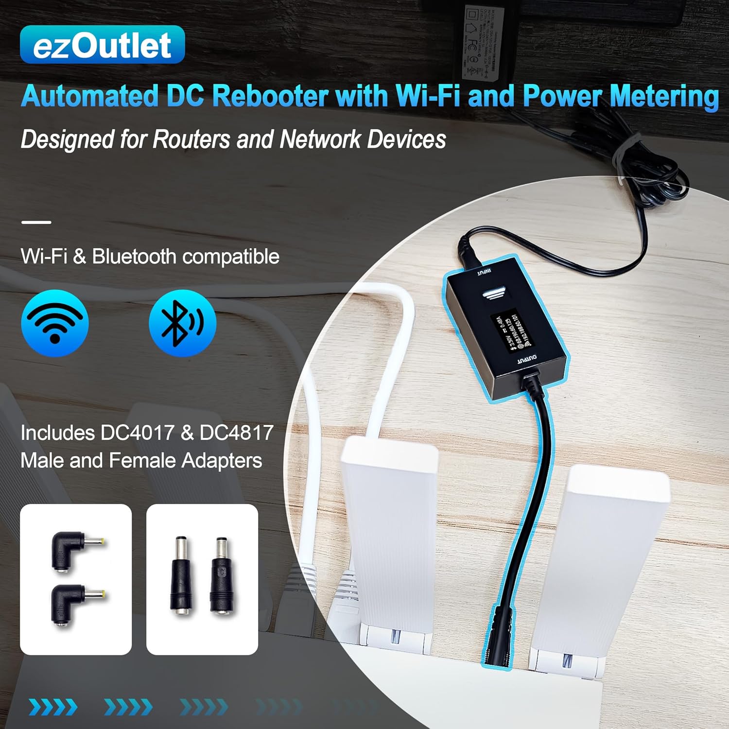 DC Power Auto Reboot, Metering. Automatically Restarts Router When Connection Fails, App-Compatible, Wi-Fi 2.4GHz, DC 5V~12V 1500mA, for IoT, Offices, Stores, Homes, PING Monitoring, Web Cam. DC Power Auto Reboot, Metering. Automatically Restarts Router When Connection Fails, App-Compatible, Wi-Fi 2.4GHz, DC 5V~12V 1500mA, for IoT, Offices, Stores, Homes, PING Monitoring, Web Cam.