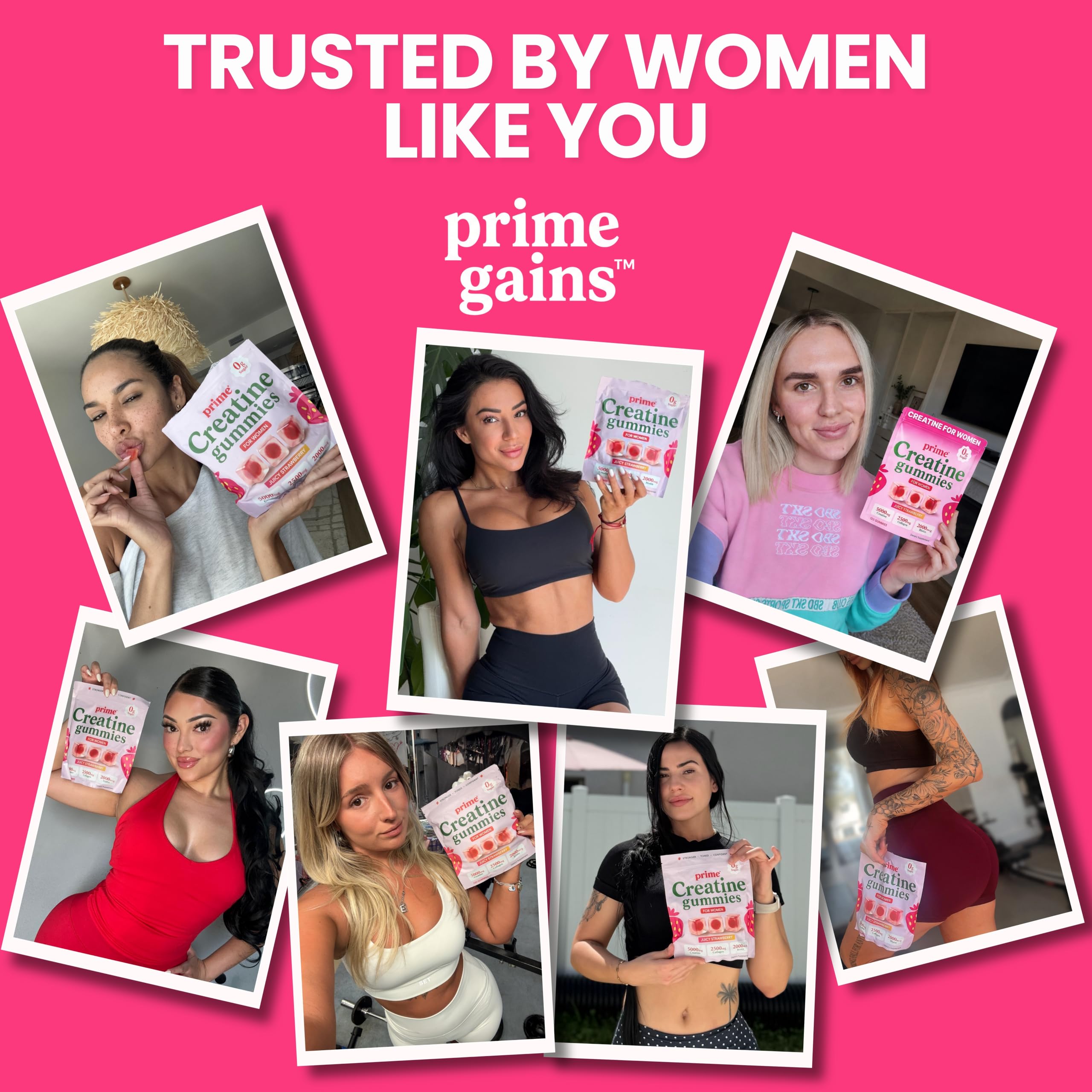 6-in-1 Creatine Gummies for Women – 5000mg Creatine Monohydrate with Collagen & Biotin for Glute Strength Support, Hair, Skin & Nails – Muscle Strength, Recovery & Energy – Sugar Free – 120 Ct — Amazon image 8