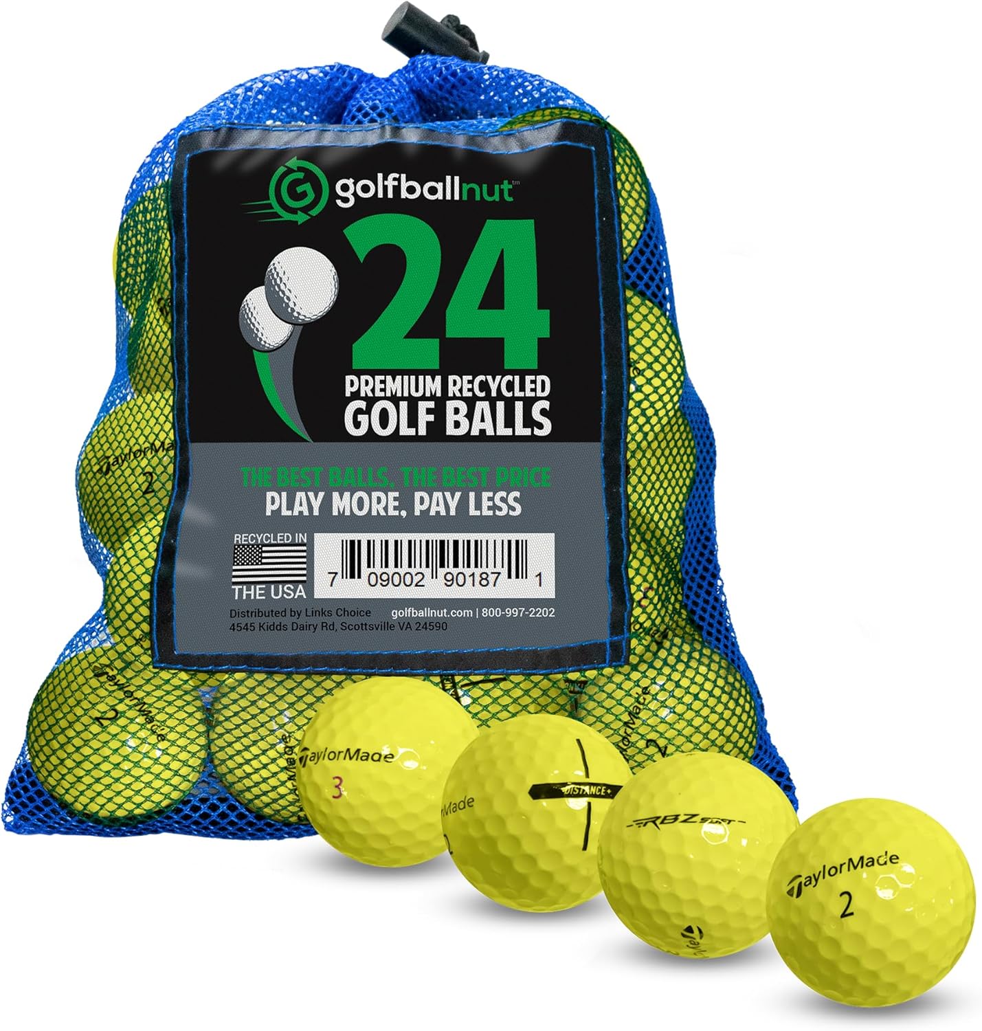 Used and Recycled for Taylormade Mix Mint 5A (White & Yellow) (24 & 48) Golf Balls Mesh Bag Included