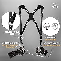 Vista 3 de C Coiro Camera Harness for 2 Cameras Dual Shoulder Leather Camera Strap for DSLR/SLR, Camera Straps for Photographers