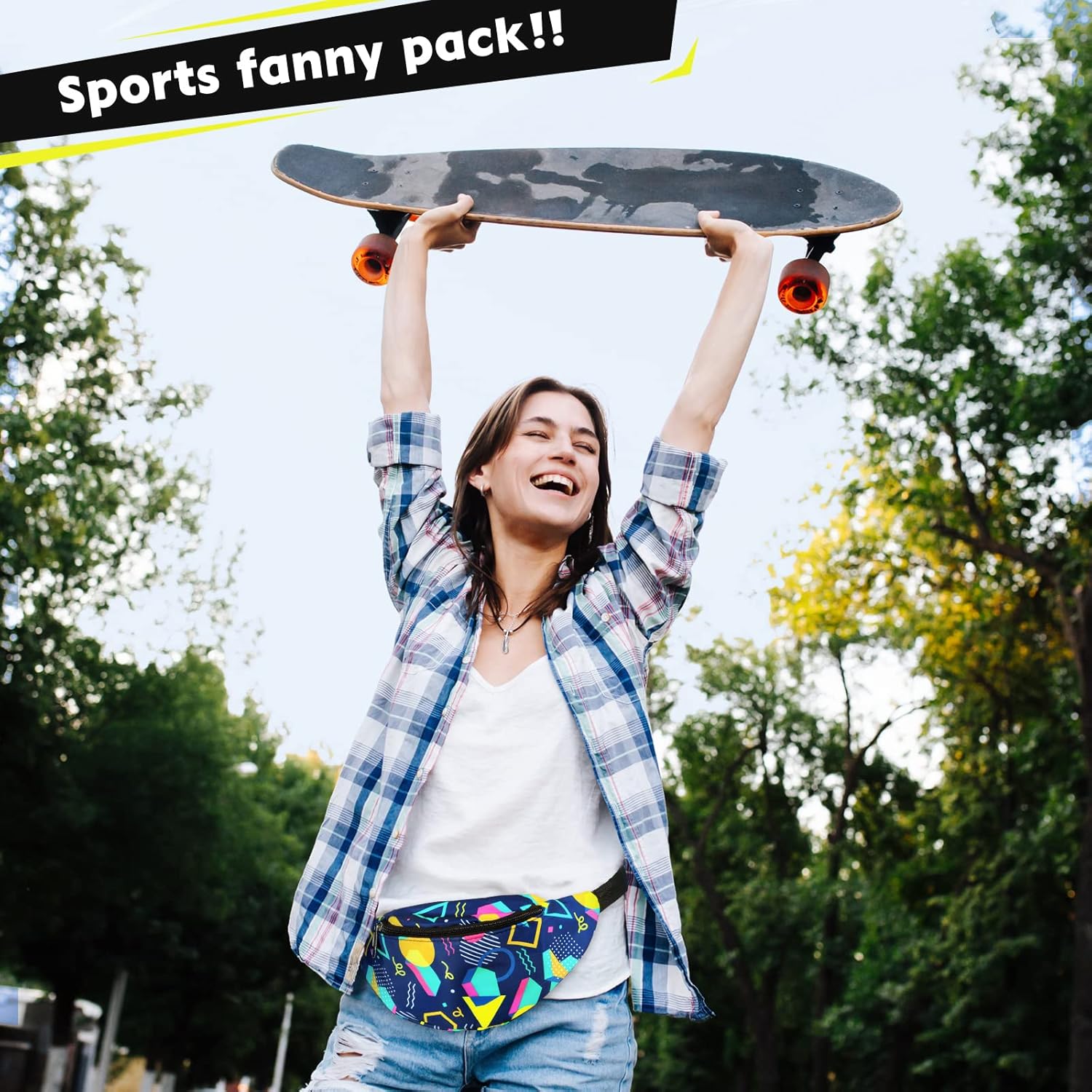 3 Pcs 80s 90s Fanny Packs Retro Neon Waist Bags 80s 90s Outfit Accessories for Men Women Adjustable Casual Bags Vintage Hiking Belt Waist Packs for Halloween Rave Party Accessories(Novel Style) - Image 5