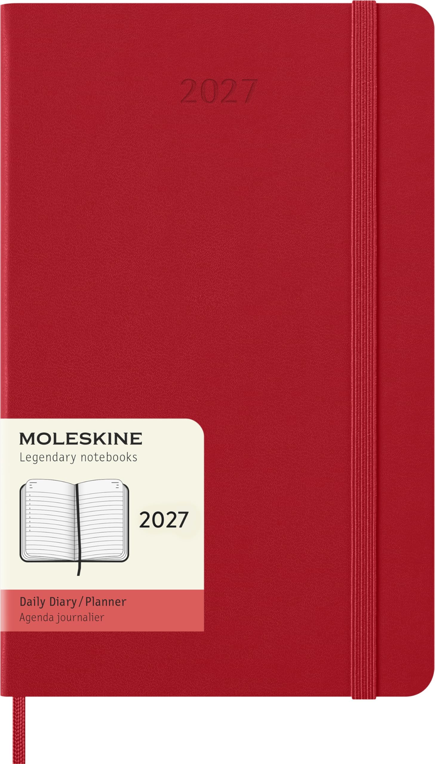 Moleskine 2027 12-Month Daily Large Hardcover Notebook: Scarl... - 8056999279370