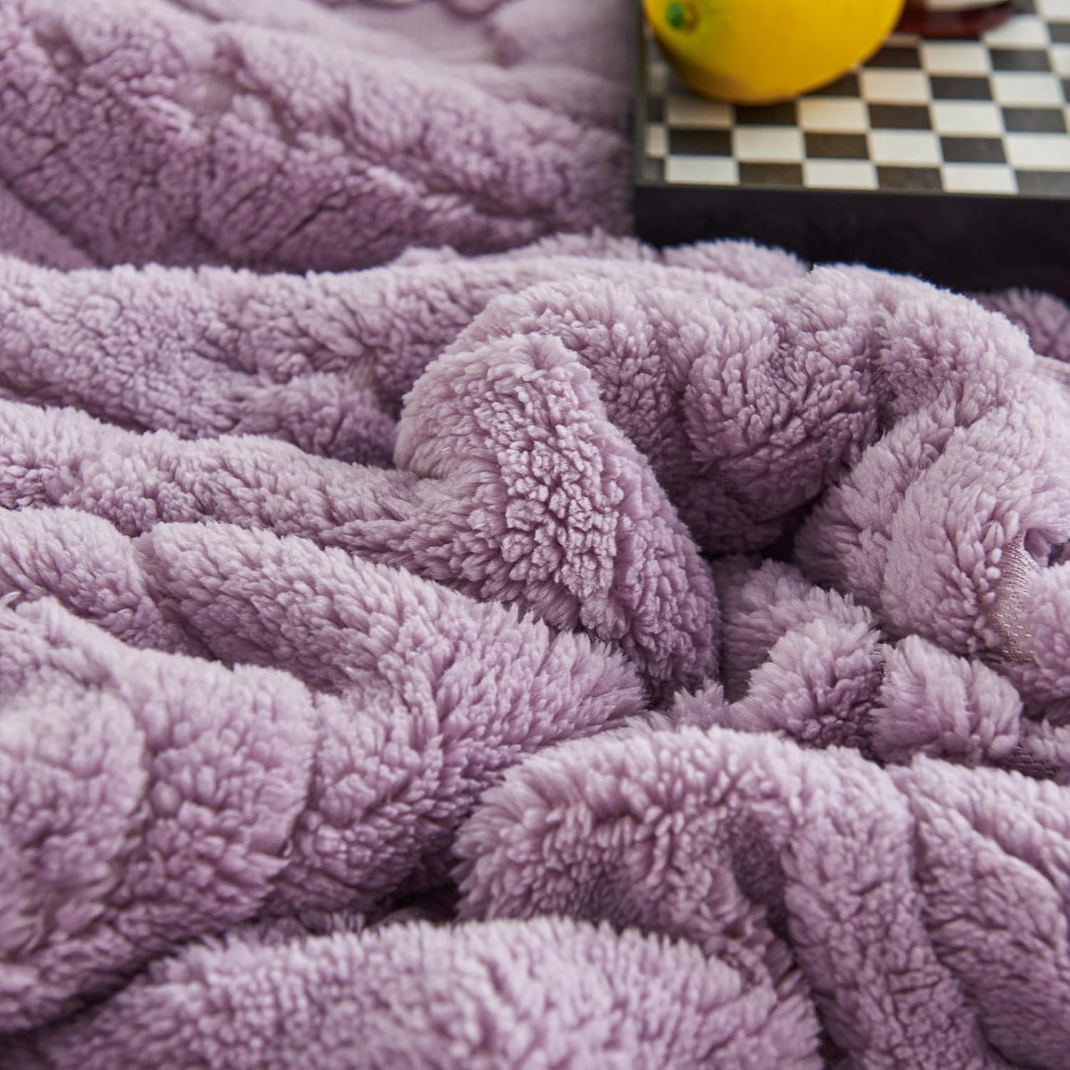 LEVINIS Boho Sherpa Fleece Blanket 80'' × 90'', Ultra Soft Aztec Queen Blankets for All Season, Cozy, Plush, Bohemian Throw Blanket for Bed Couch Sofa Office Camping, Purple - Image 5