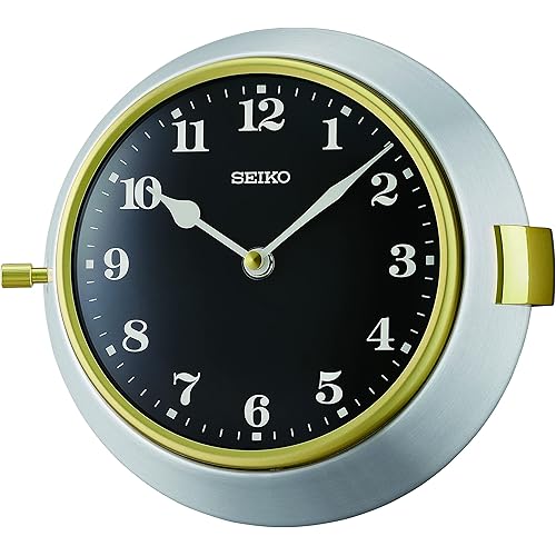Seiko Nao Wall Clock, Silver and Black