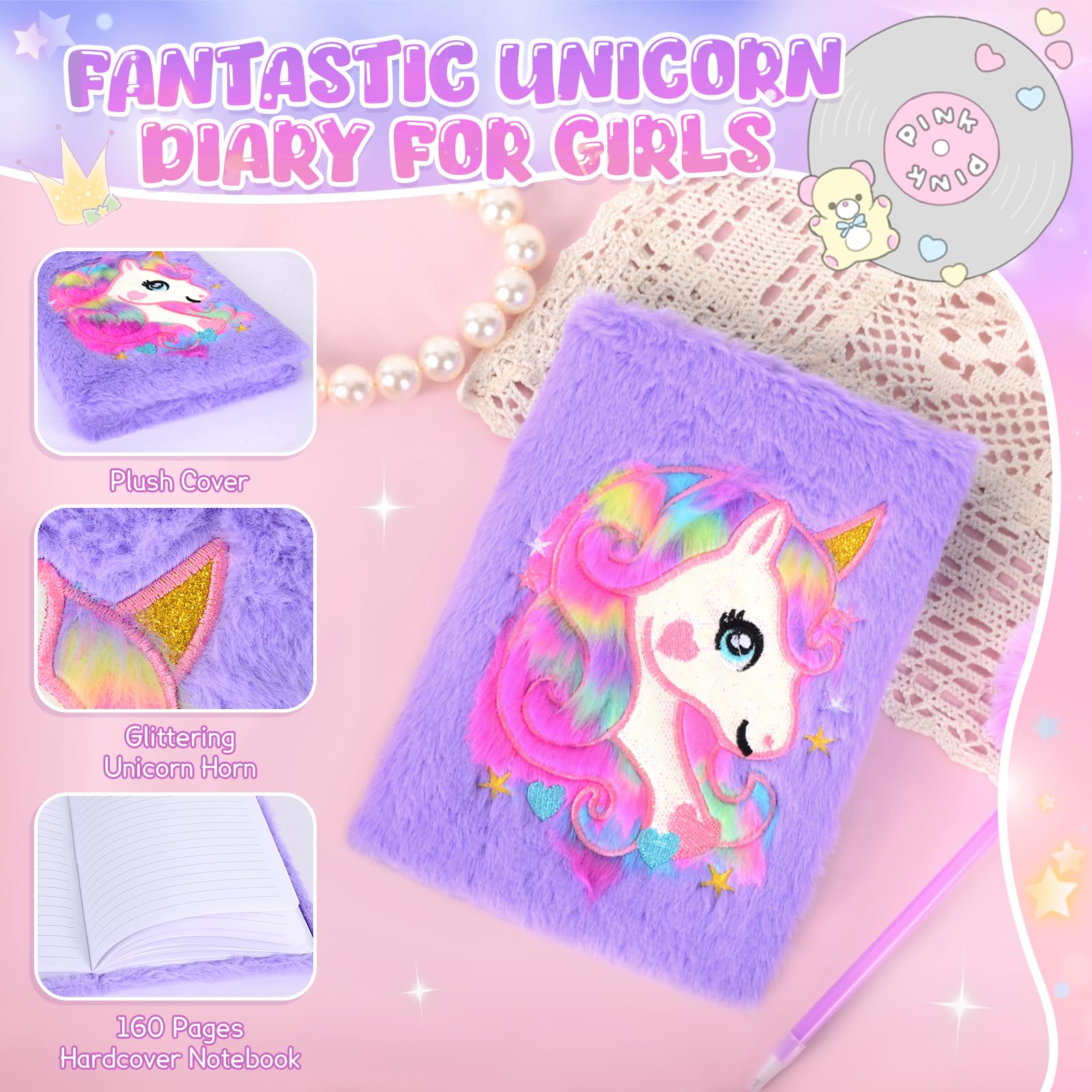 Einhorn Kuscheltier Geschenke für Mädchen 5-10 Jahre Leuchtende Plüsch Decke Federmäppchen