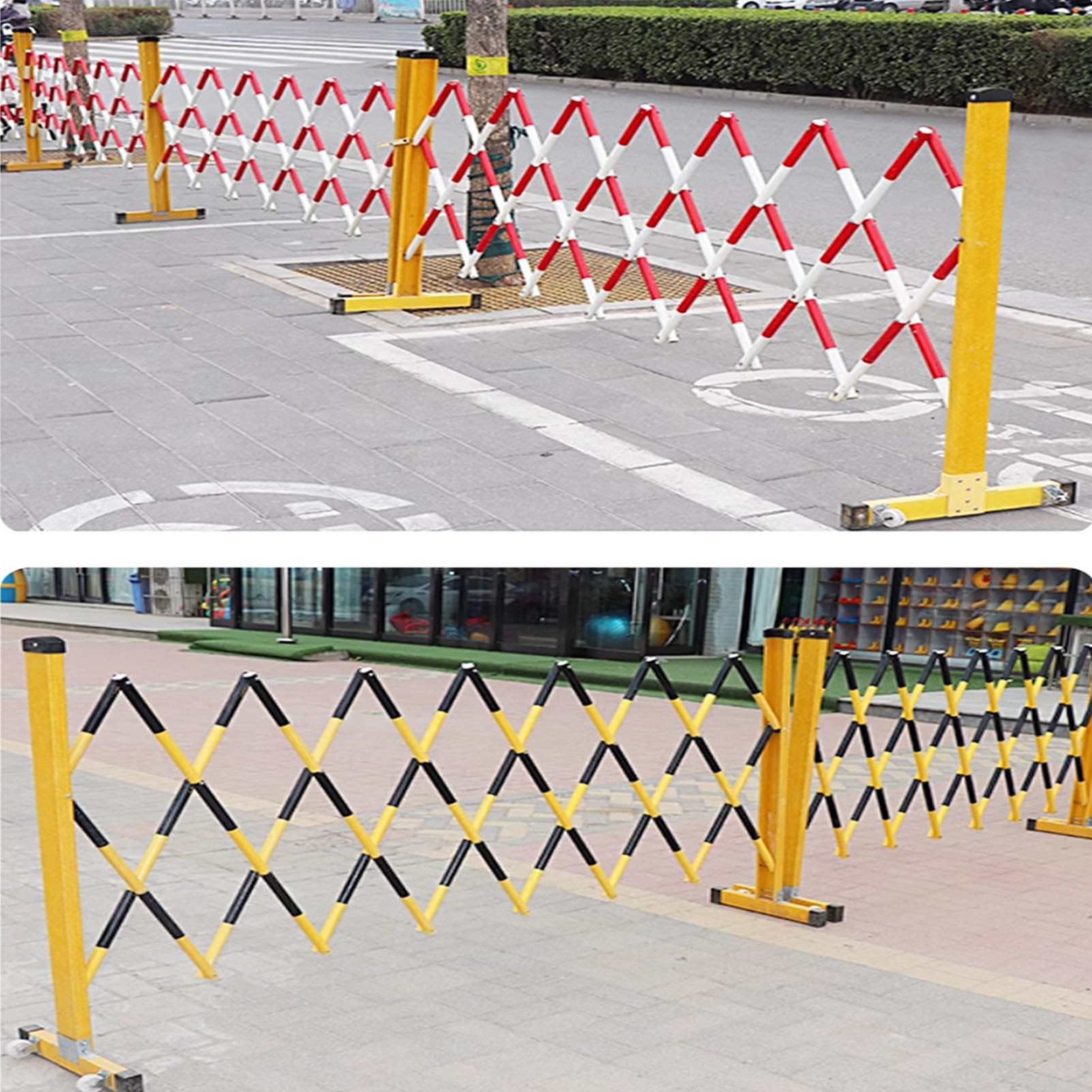 Produktbild von Mobile Barrikade – Ausziehbarer Verkehrszäun, 2,5 M, HDPE, Gelb/silber, Mit Reflektoren – Für Baustellen, Aufzüge & Parks