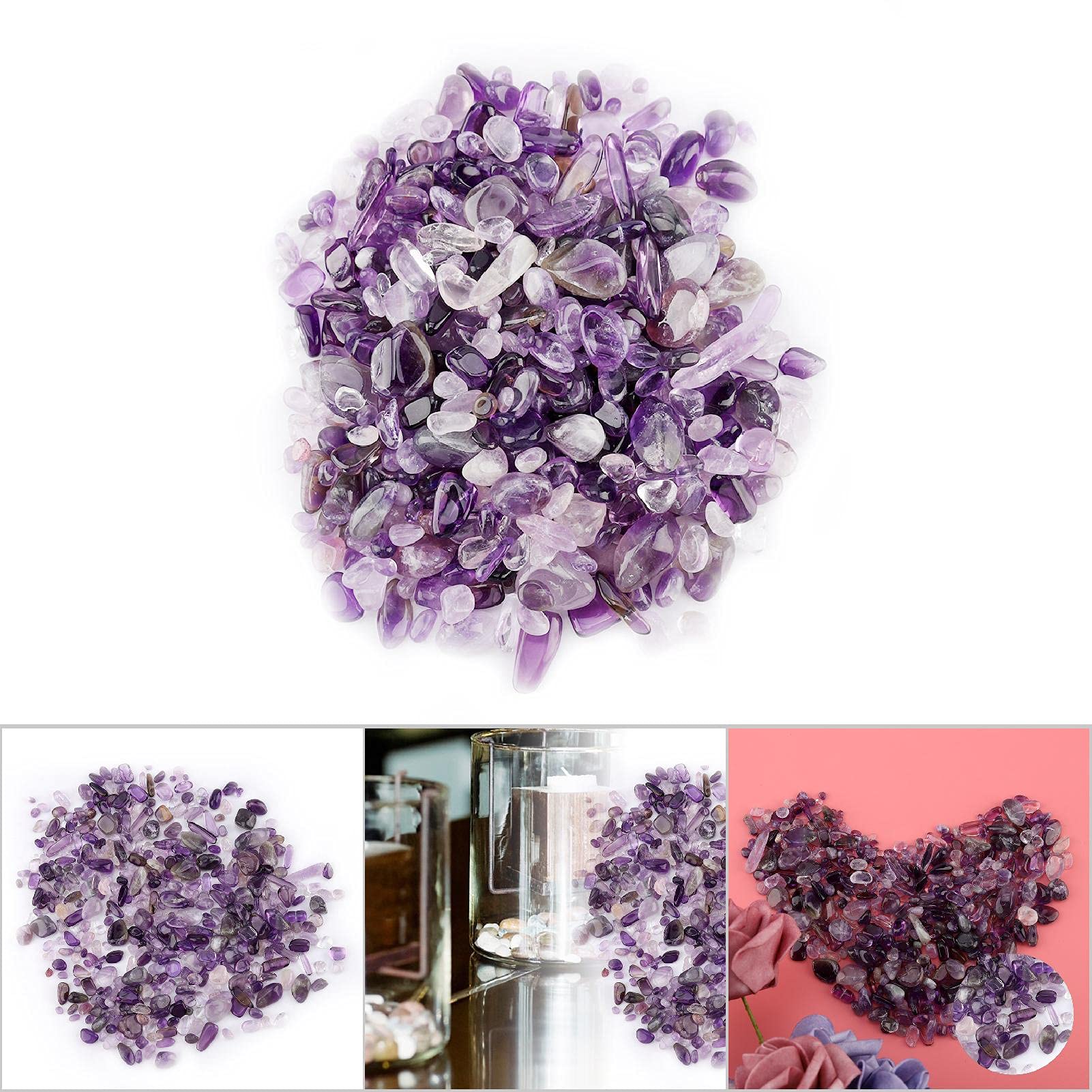 Pietra Ruvida Trucioli Cristallo Naturale Quarzo Piccolo Cristallo Gemma Tumble 100g Sacchetti di Bundle(Viola)