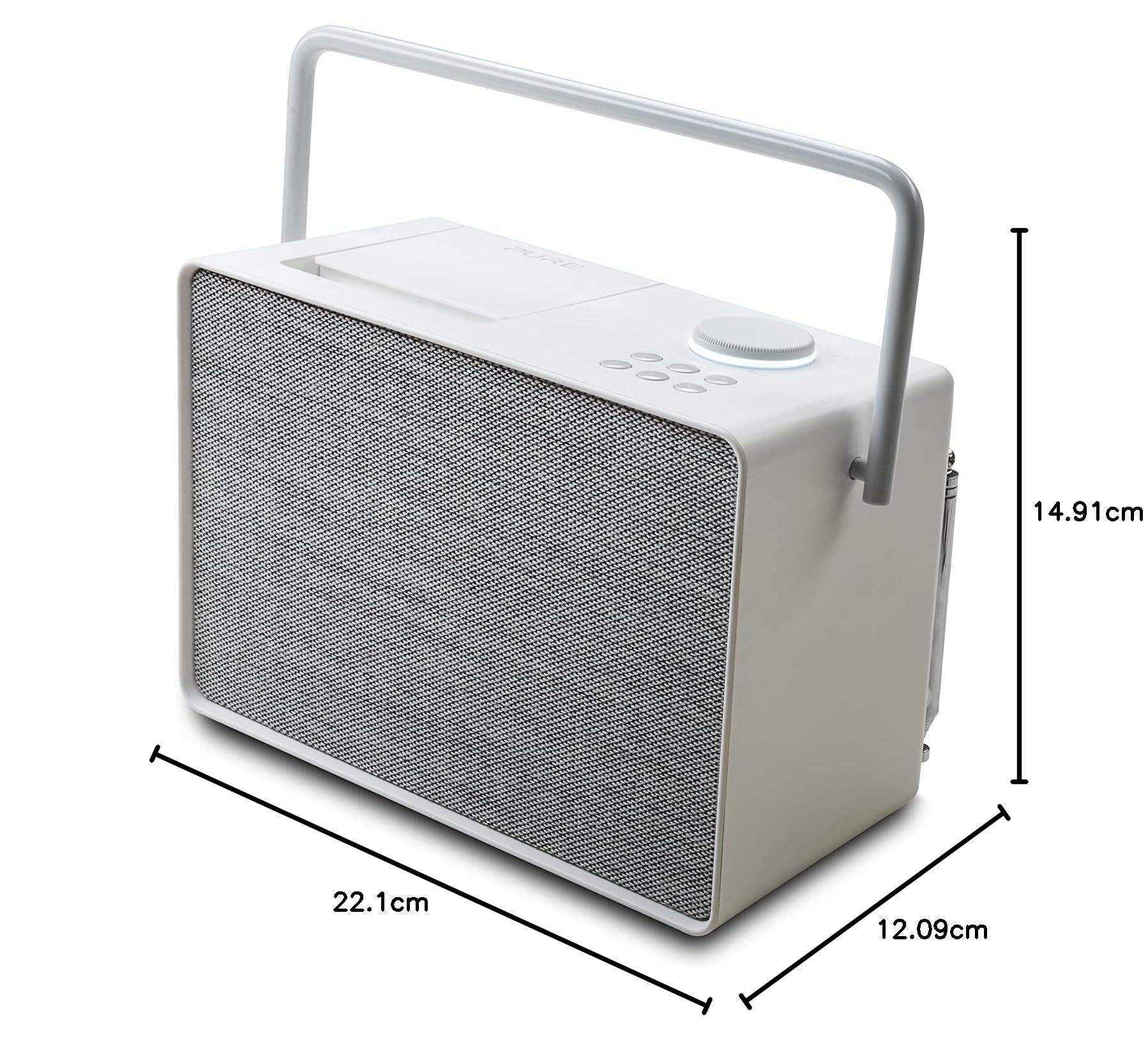 Pure Evoke Play vielseitiges Musiksystem für innen und außen (DAB+/UKW Radio, Internetradio, Podcasts, Spotify Connect, Bluetooth in sattem 40W Stereoklang), Cotton White