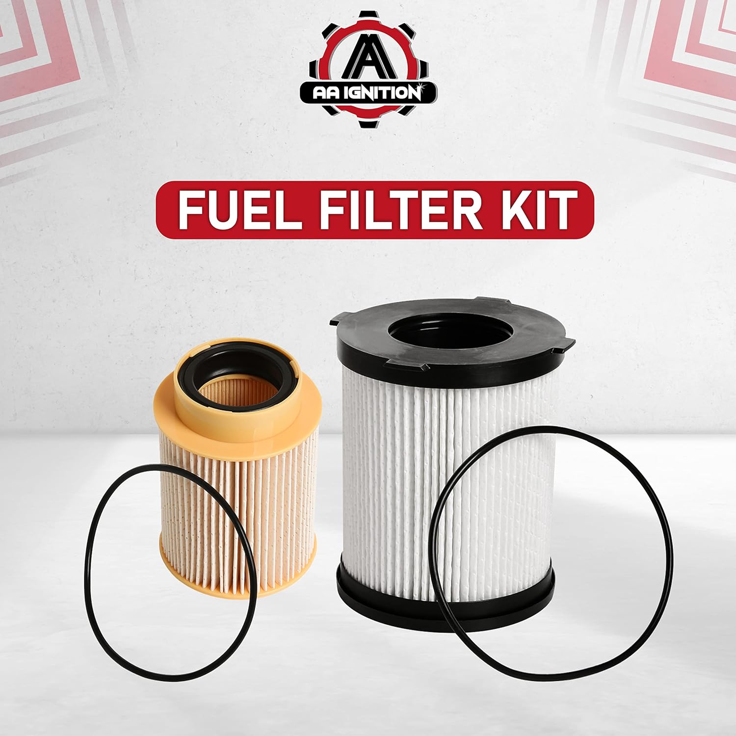 Replacement Fuel Filter Kit - Compatible with Nissan Vehicles - 2016-2019 Titan XD - Replaces 16403EZ41A, 16403-EZ41A, FF63017NN, FS53029NN - 5.0L V8 Diesel Upper Fuel Bowl & Lower Lifter Pump Filter