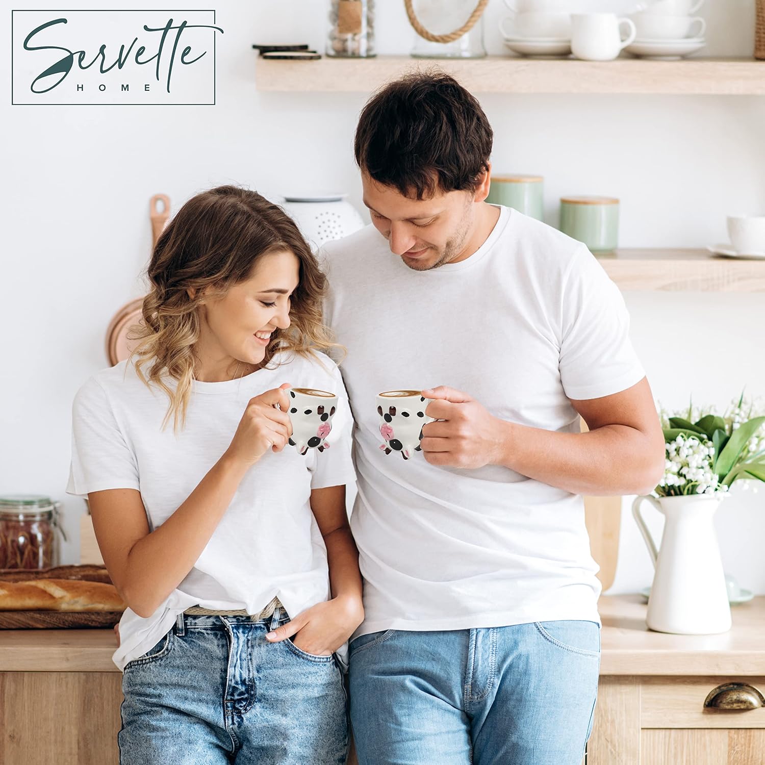 Servette Home Cute Upside Down Espresso Mini Coffee Mug Set of 3 - Assorted