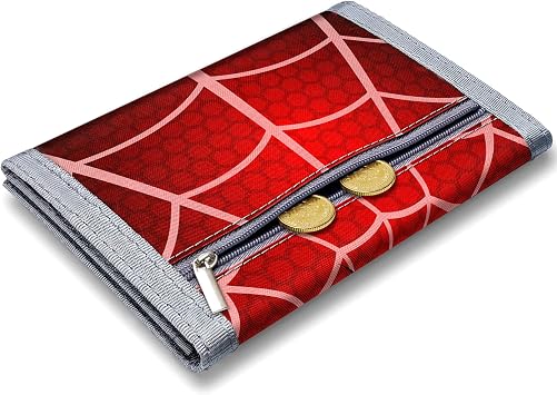 TATAANTY Kids Wallet for Boys Kids 6-8, Spider Wallet for Boys with Zippered Coin Pocket and Card Holders