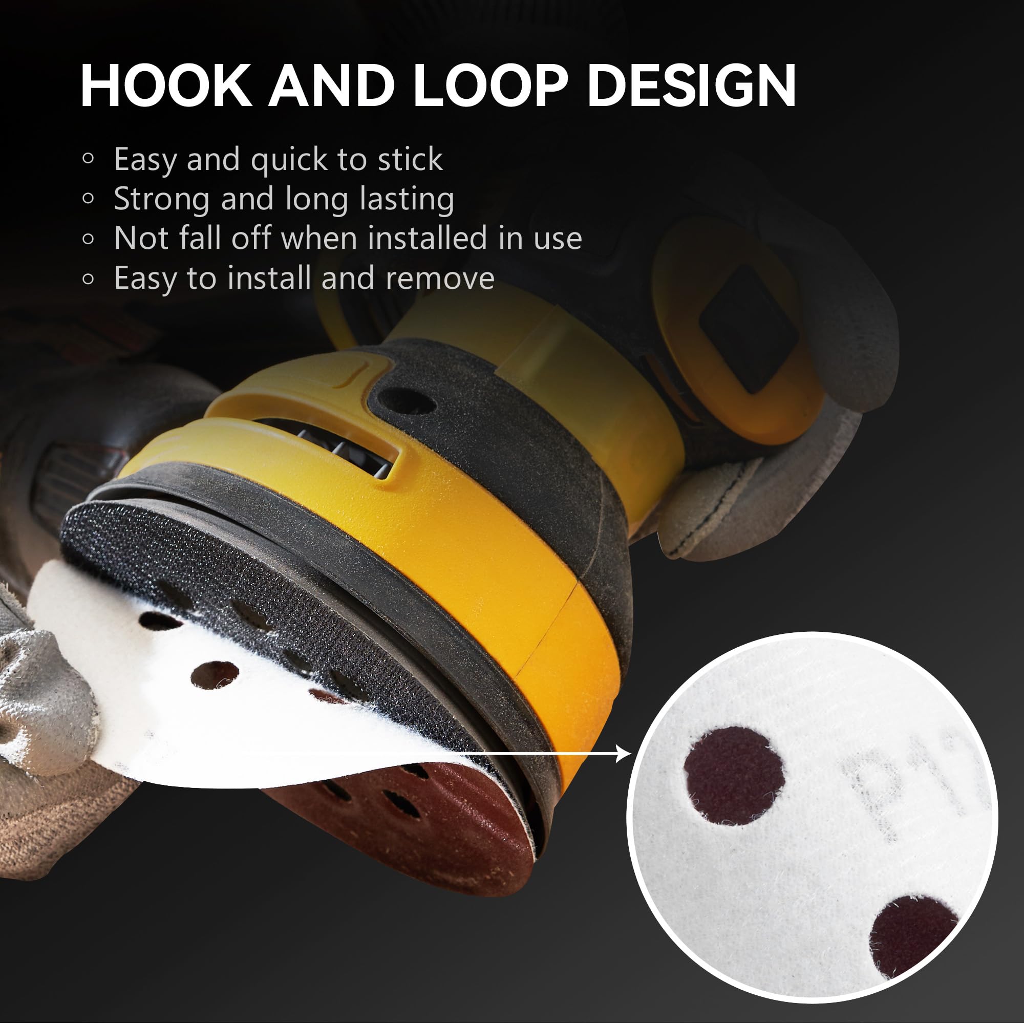 S SATC Sanding Discs 60 Grit 110Pcs Orbital Sander Discs 125mm Hook and Loop Round Orbital Sander Pads for Sanding - Image 3