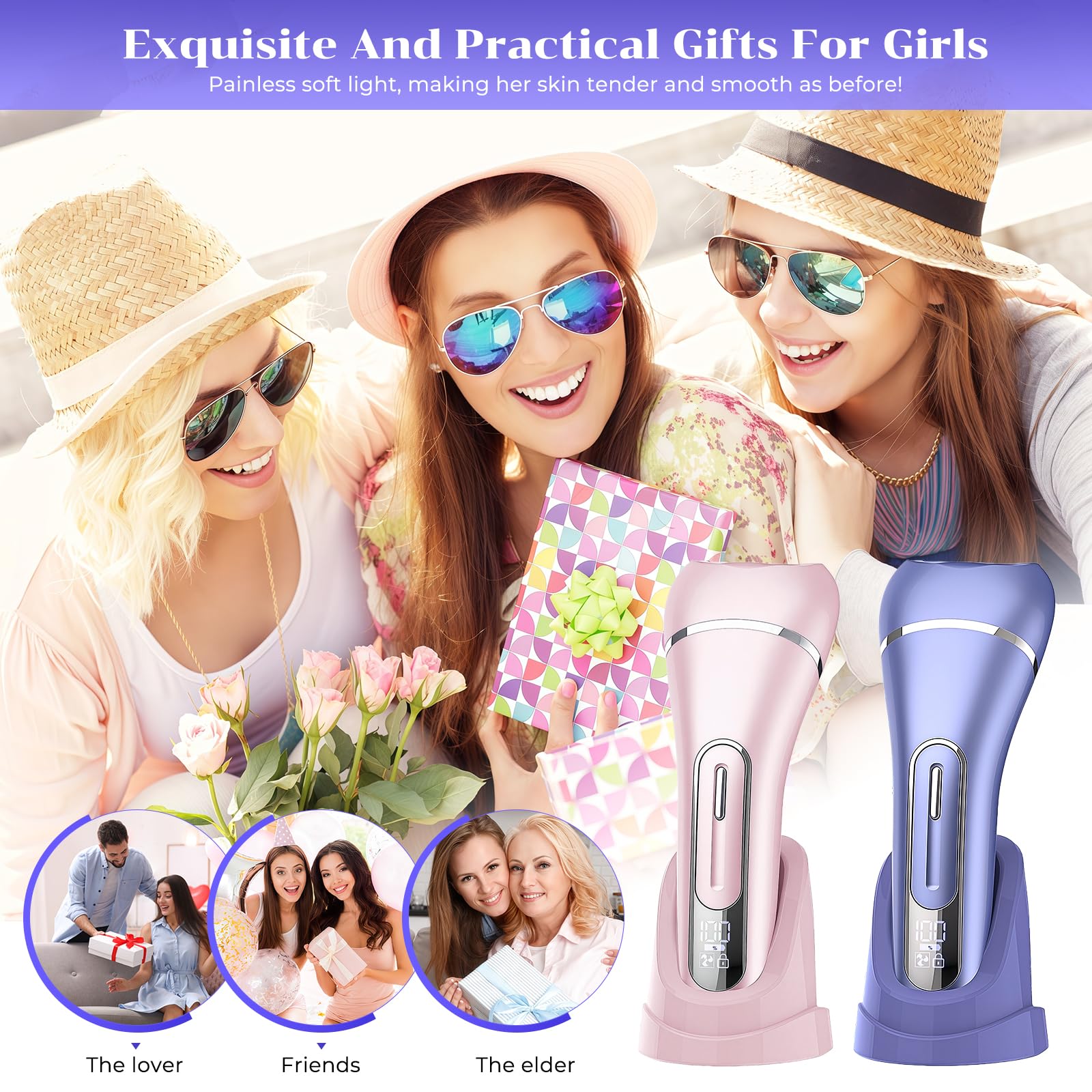 7 In 1 Rasoio elettrico donna,Epilatore elettrico donna,Depilatore corpo,Rasoio donna parti intime,Rasoio Parti Intime,Impermeabile IPX7,Display LCD,per Braccia Zona Bikini