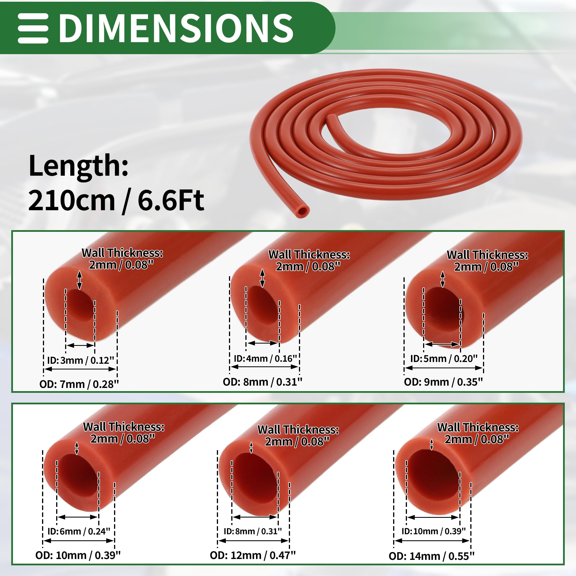 Motoforti Silicone Vacuum Hose Kit | 5Ft Automotive Vacuum - View #10