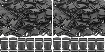 YGDZ 1 Inch Plastic Buckles, 80 Side Release Strap Buckles and Slides Parachute Buckles for DIY Backpack Luggage Strap