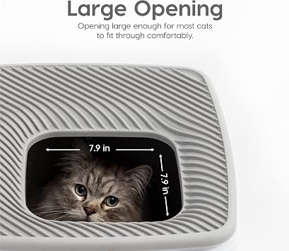 IRIS USA Cat Litter Box Top-Entry Square Top Entry Litter Box with Scoop, Enclosed Litterbox with Odor Control, Dog Proof Covered Litter Box Design, Easy to Clean, White/Gray
