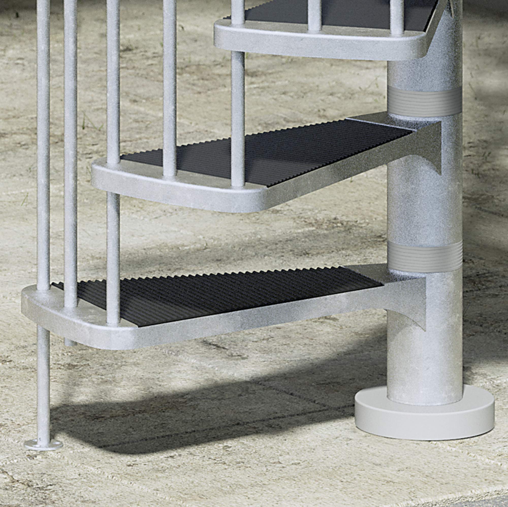 DOLLE Außenspindeltreppe Gardenspin verzinkt Höhe 246-282 cm 11 Trimax® Stufen Durchmesser 125 cm