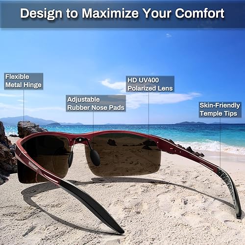 Miniatura 3 de ROCKNIGHT Gafas de sol polarizadas HD UV400 con protección ultraligera Al-Mg Golf pesca al aire libre