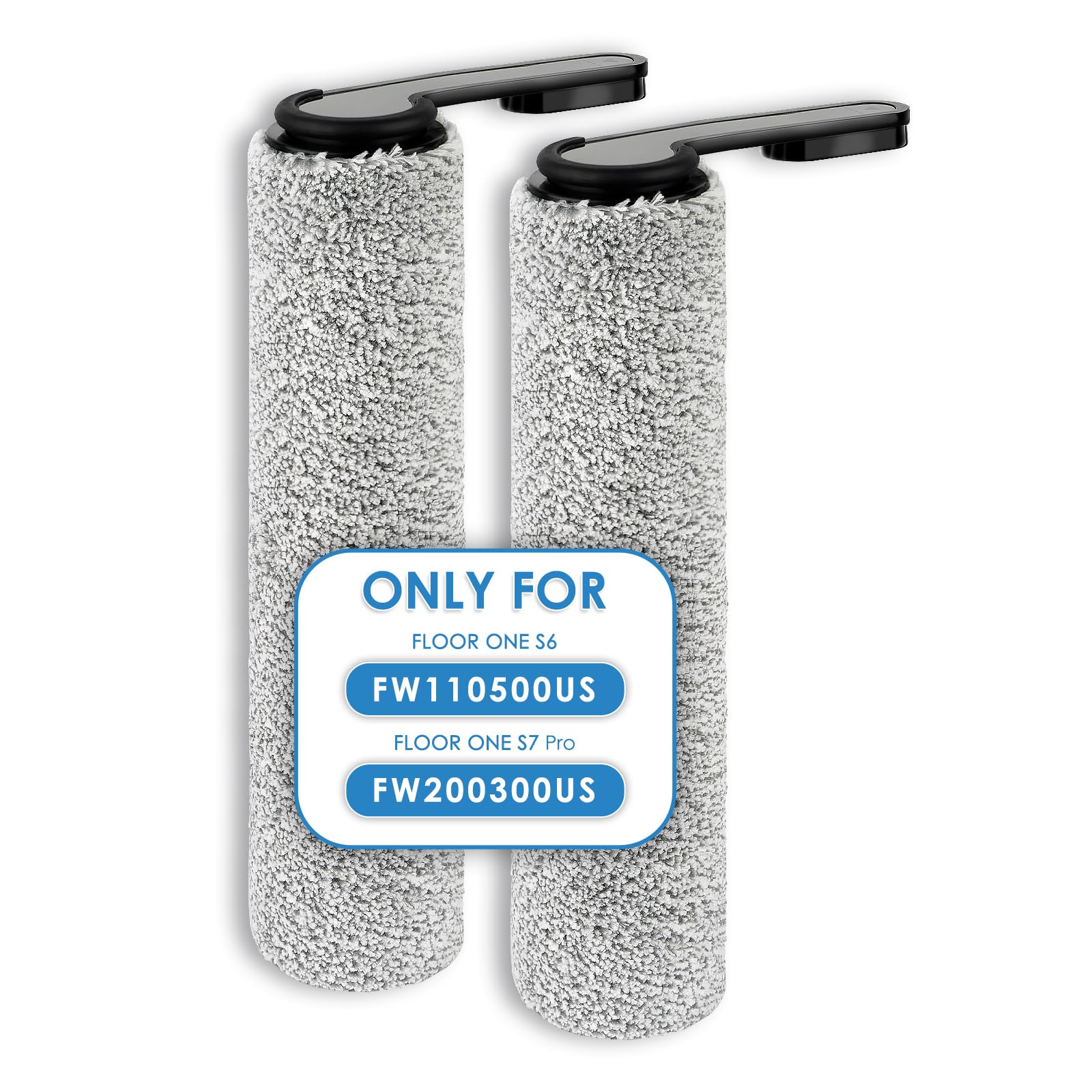 Photo 1 of (2 Pieces) Floor ONE S7 Brush Rollers Compatible with Tineco Floor ONE S6/ S7 PRO Cordless Wet Dry Vacuum Cleaner, Replacement Parts Accessory Kit, 2 Brush Rollers (ROLLER HANDLE NOT DETACHABLE)