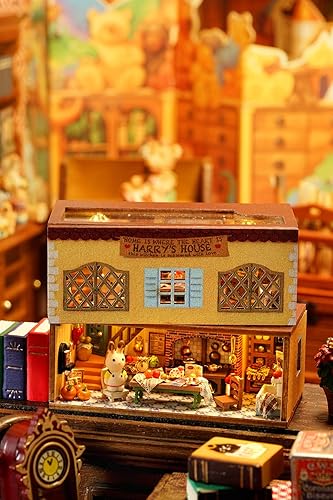 Miniatura 2 de Kit de casa de muñecas en miniatura, juego de casa de cocina de madera 3D, perfecto para mini construcción, regalos creativos, decoración del hogar