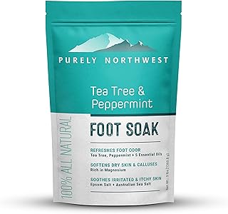 3 Pounds-Tea Tree, Peppermint, MSM with Epsom Salt Soothes Burning & Itching from Athletes Foot & Foot Odors-Softens Dry C...