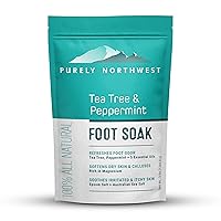 Vista 9 de Baño de aceite de árbol de té para pies con sal de Epsom, ayuda a desaparecer el hongo de las uñas de los pies, pies de atleta y el mal olor de pies